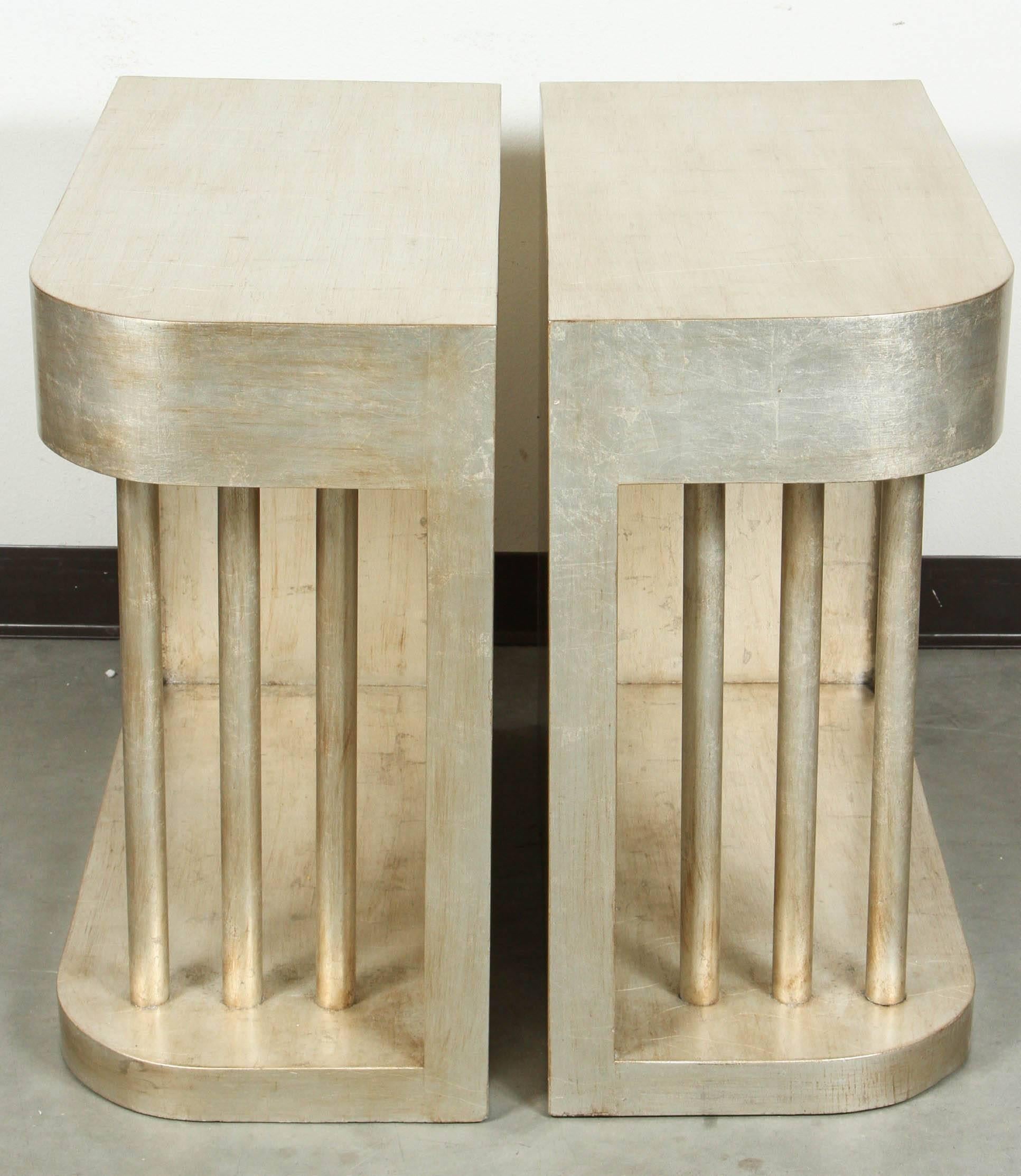 Hollywood Regency Pair of Deco Style End Tables by James Mont