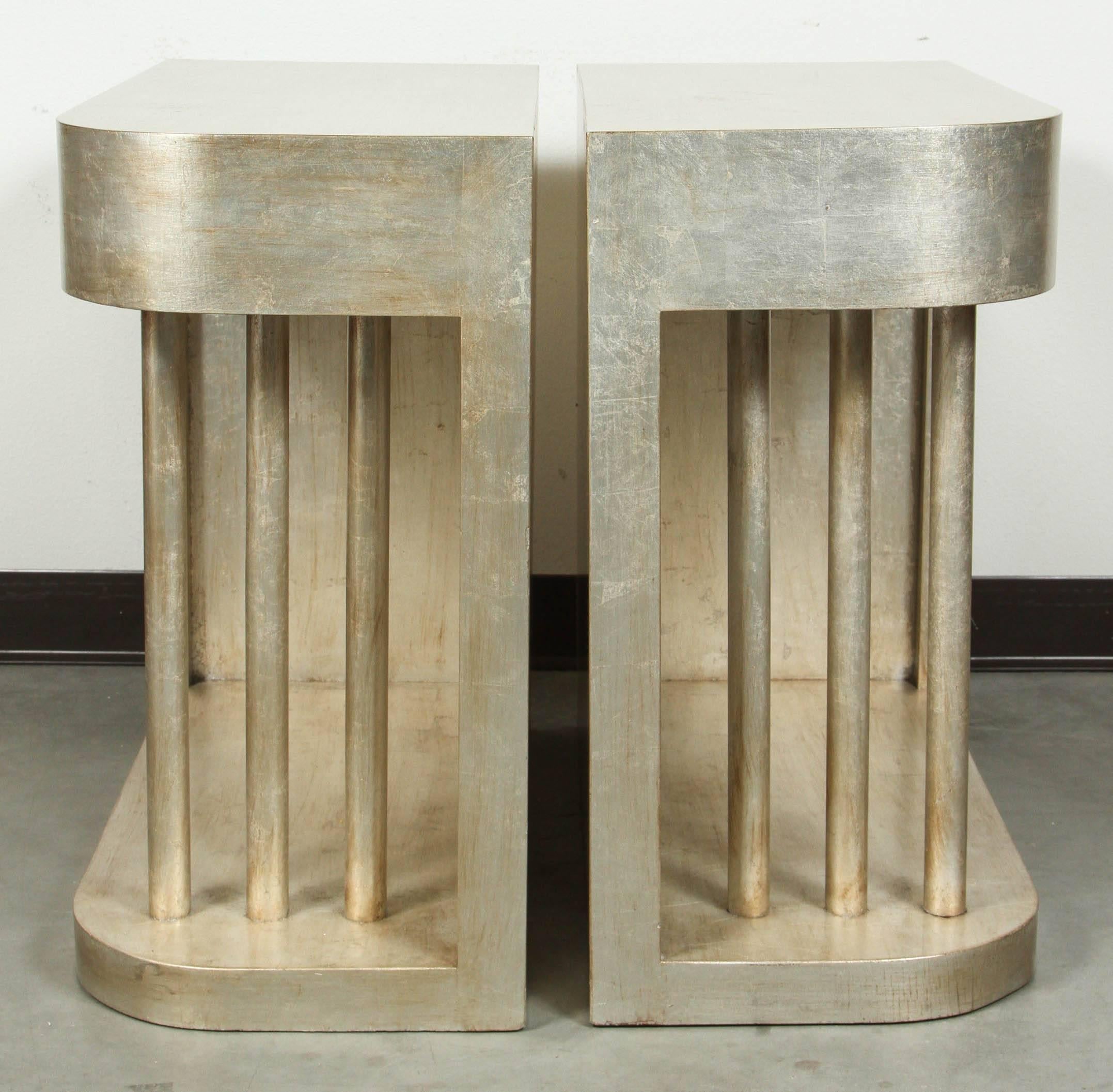 American Pair of Deco Style End Tables by James Mont