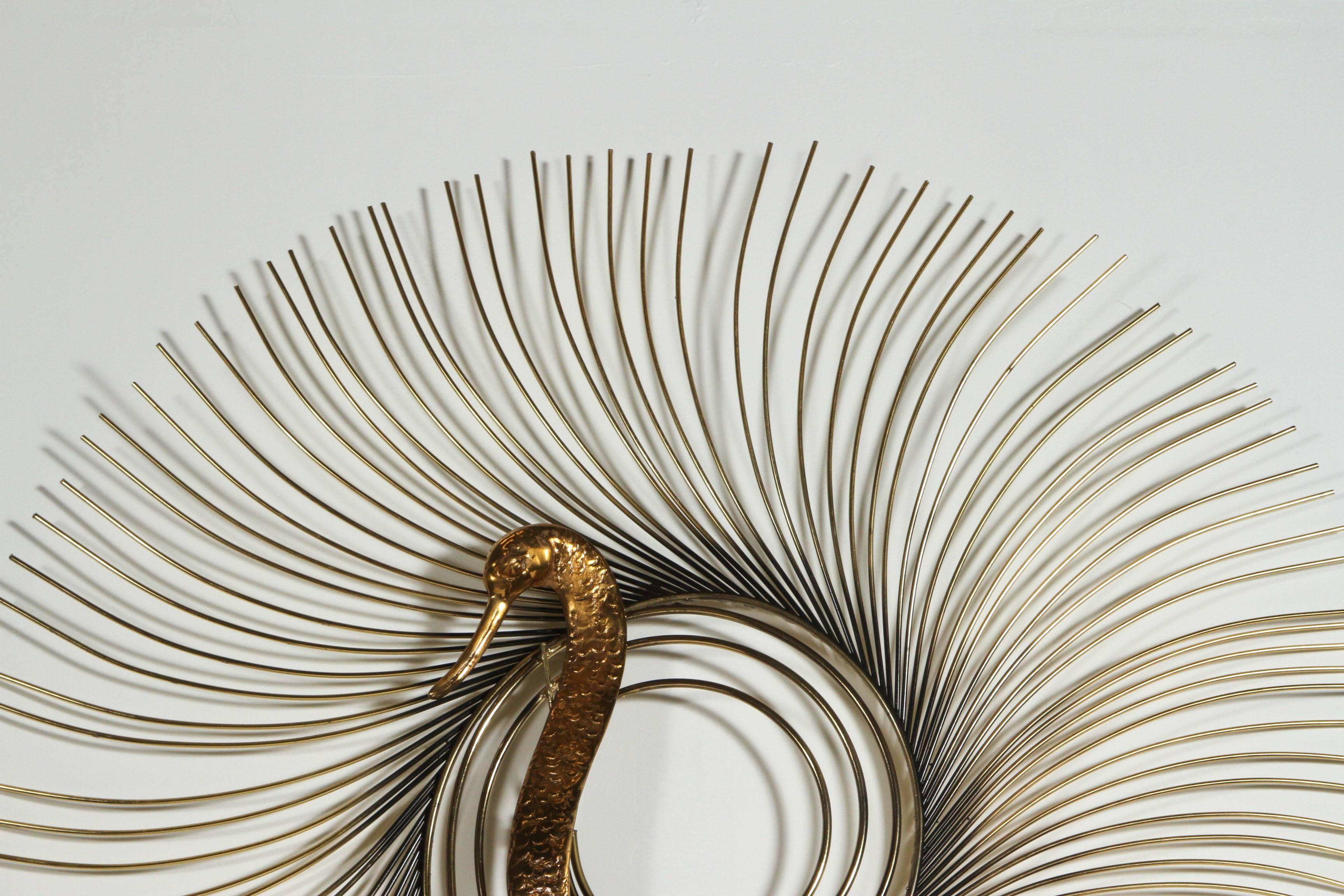 Fabulous Peacock Sculpture by Curtis Jere In Excellent Condition In New York, NY