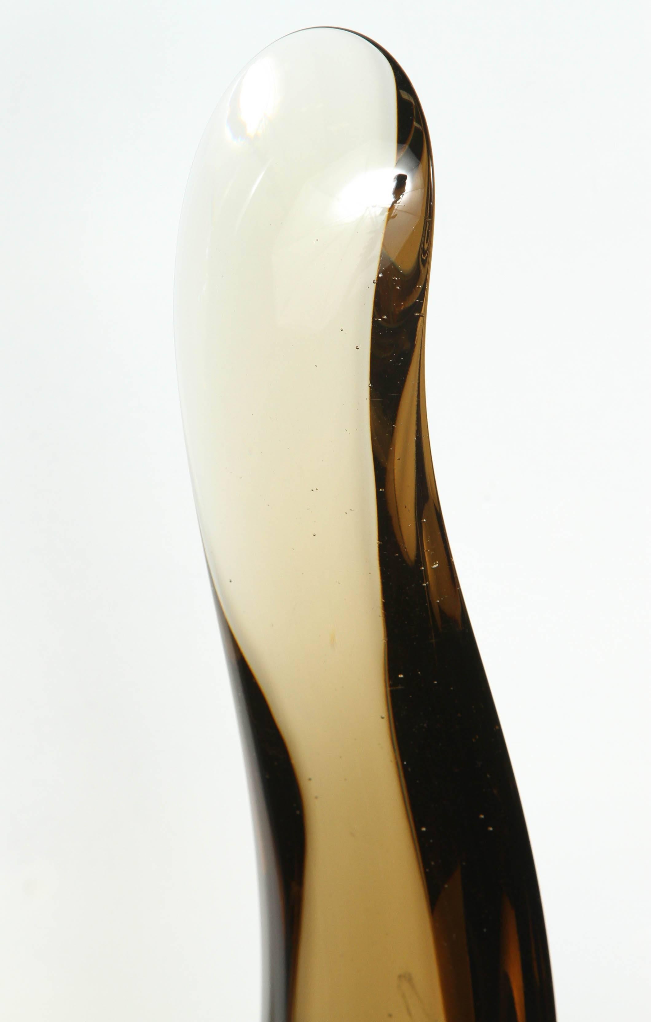 Sleek 1970s Smoked Glass Sculpture In Excellent Condition For Sale In New York, NY