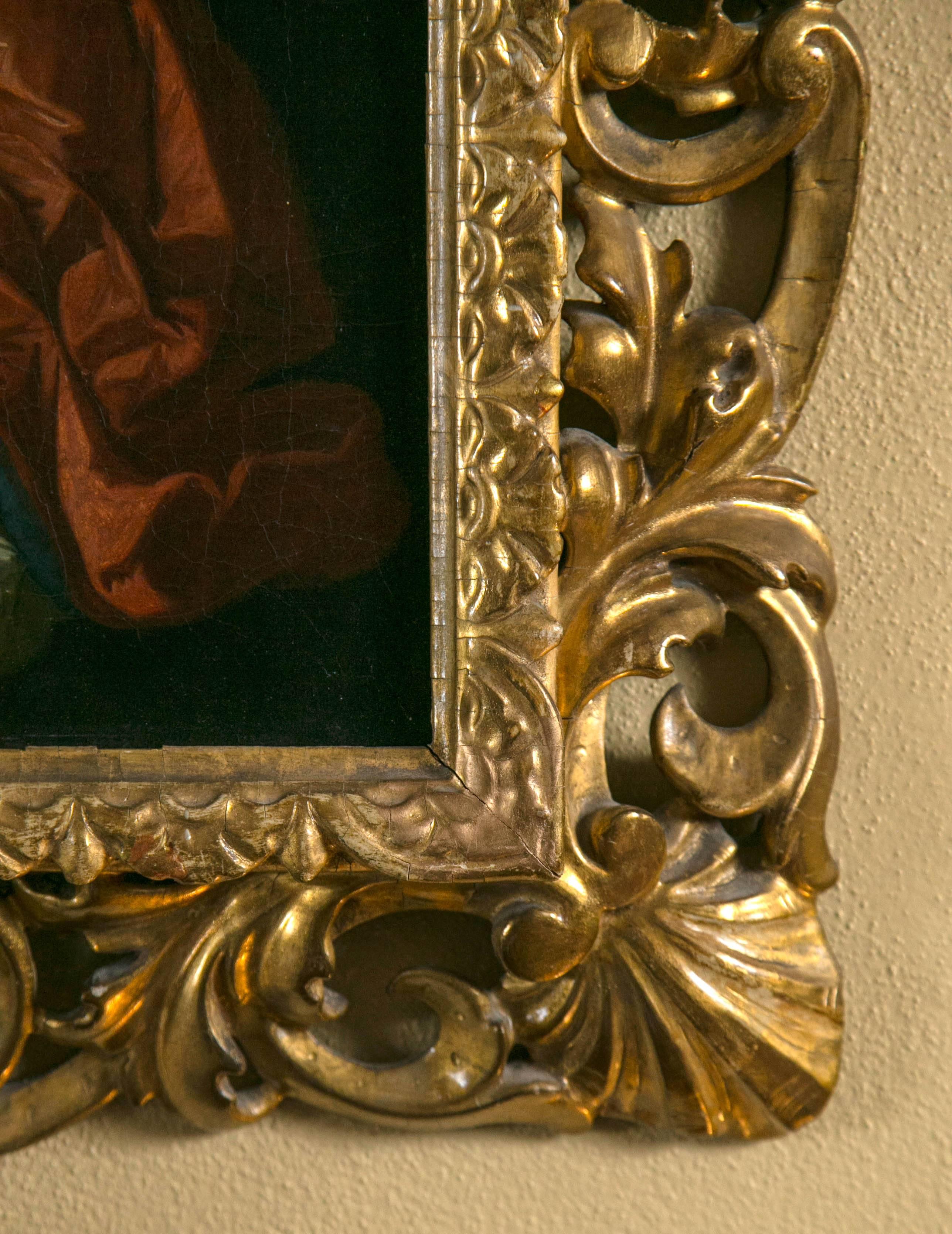 Italian Portrait of a Young Woman in a Gilt Frame For Sale