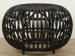 Outdoor Rattan Ottoman by Franco Albini