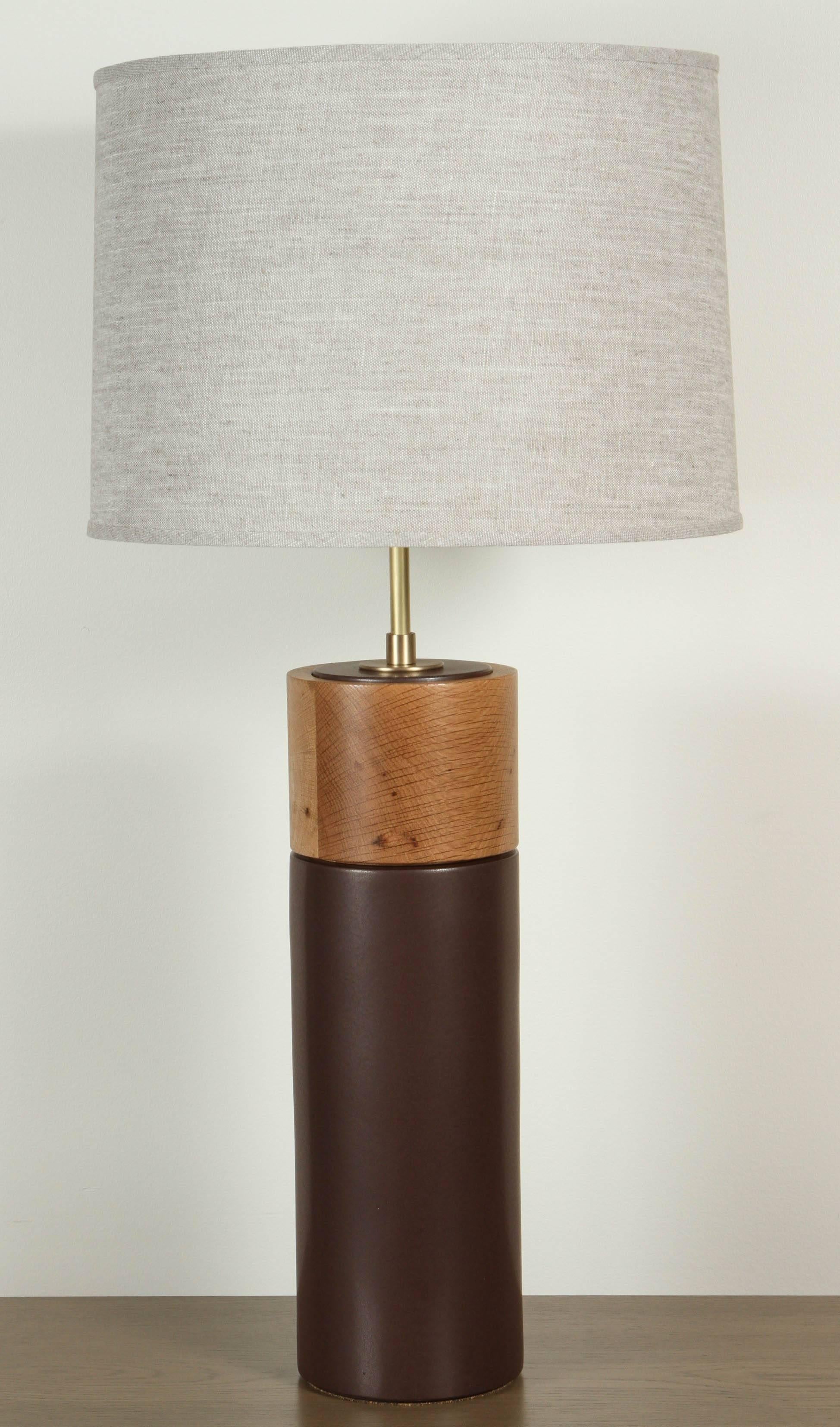 Ceramic Pair of Tall Pipa Lamps by Stone and Sawyer