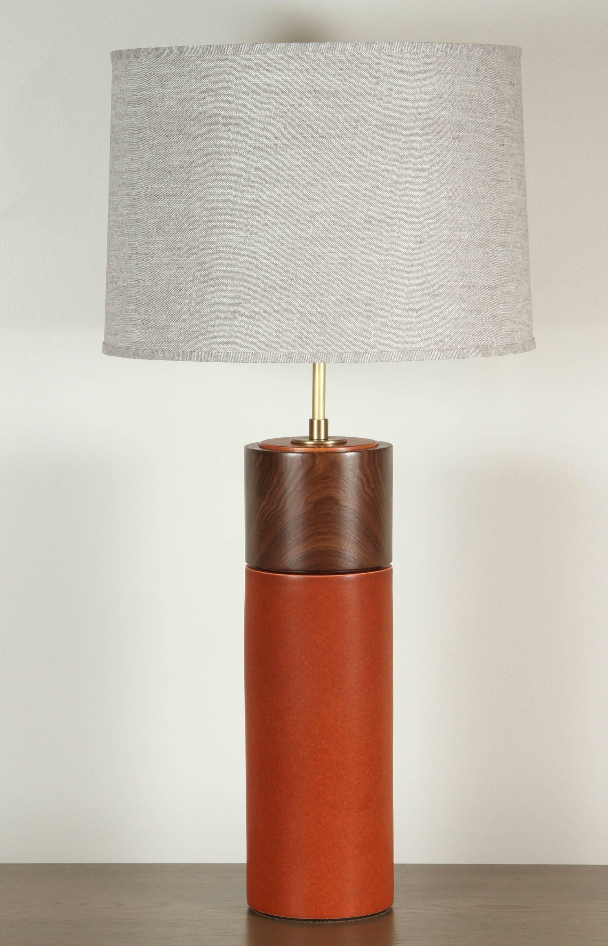 Ceramic Pair of Tall Pipa Lamps by Stone and Sawyer
