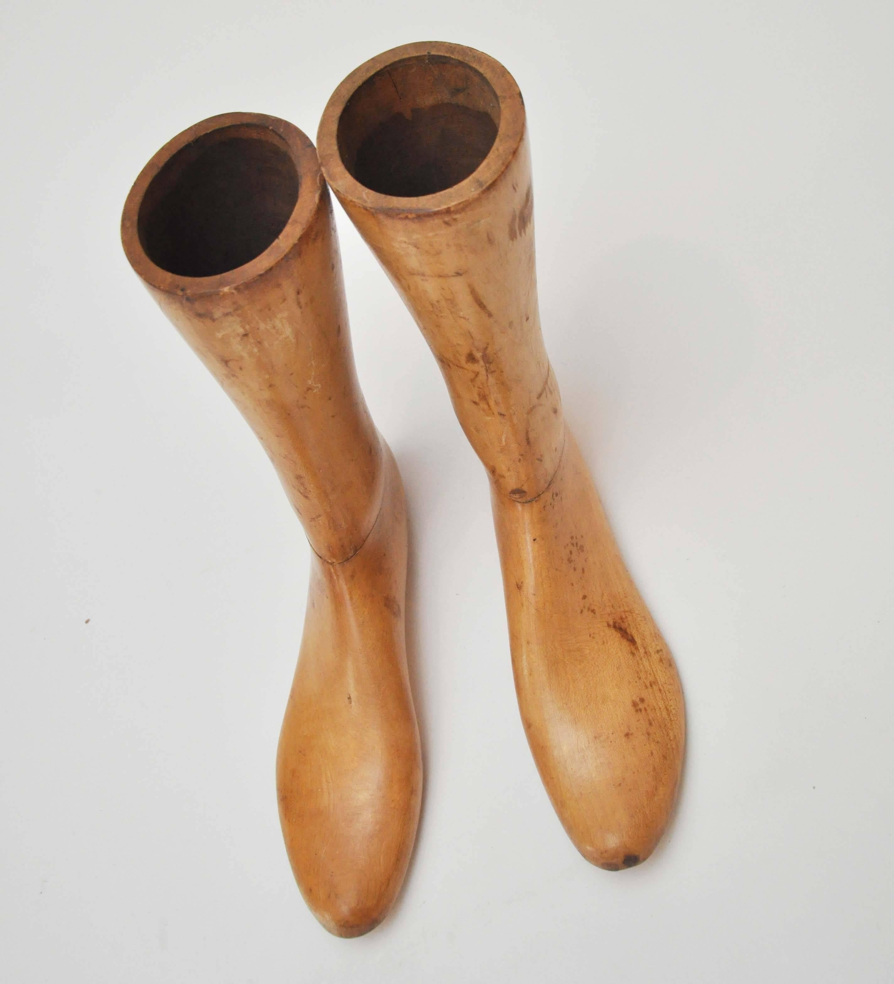 Late 19th Century Danish Wooden Boot Molds In Good Condition In Chicago, IL