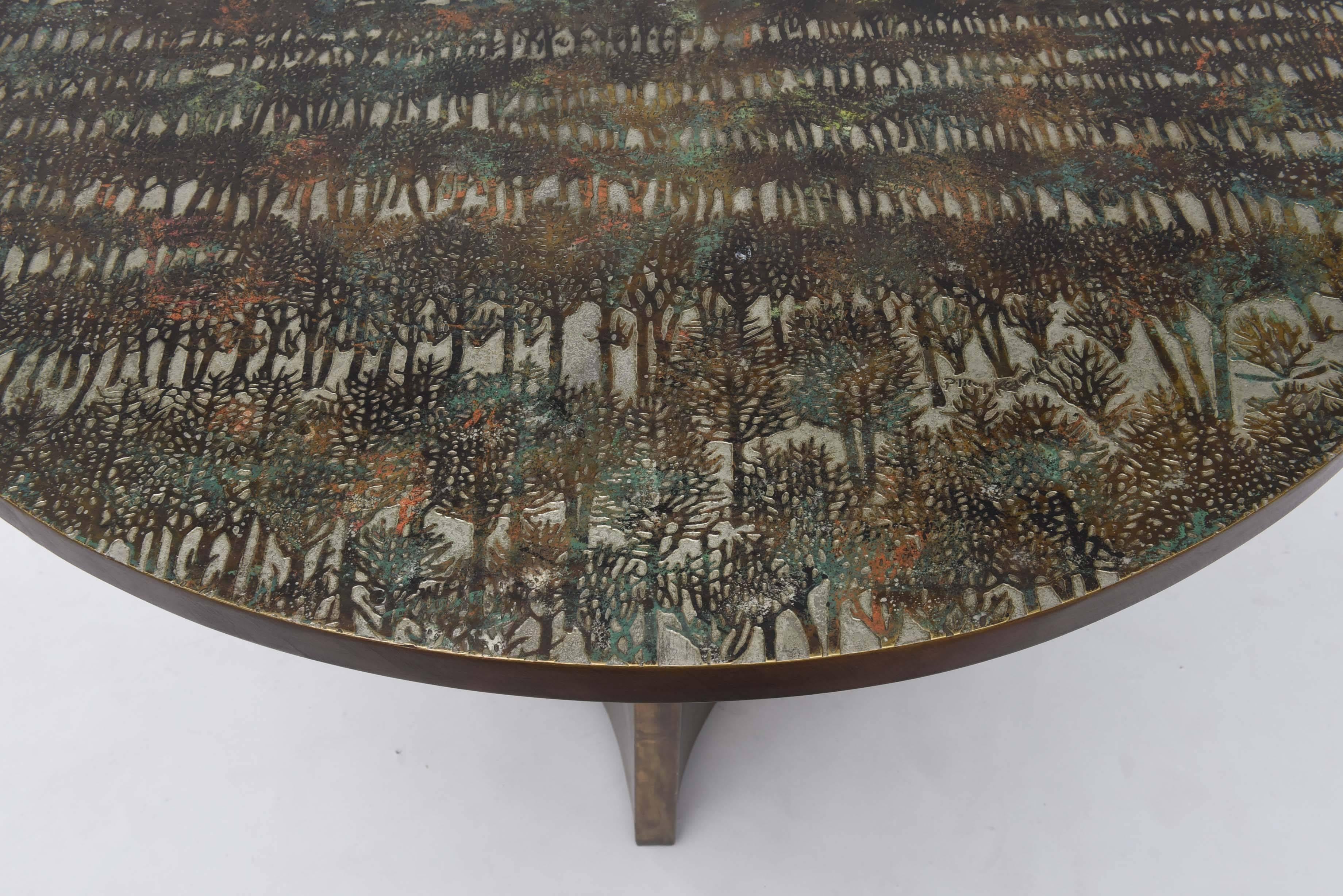 Philip & Kelvin Laverne eternal forest dining table. A rare example of this pattern.