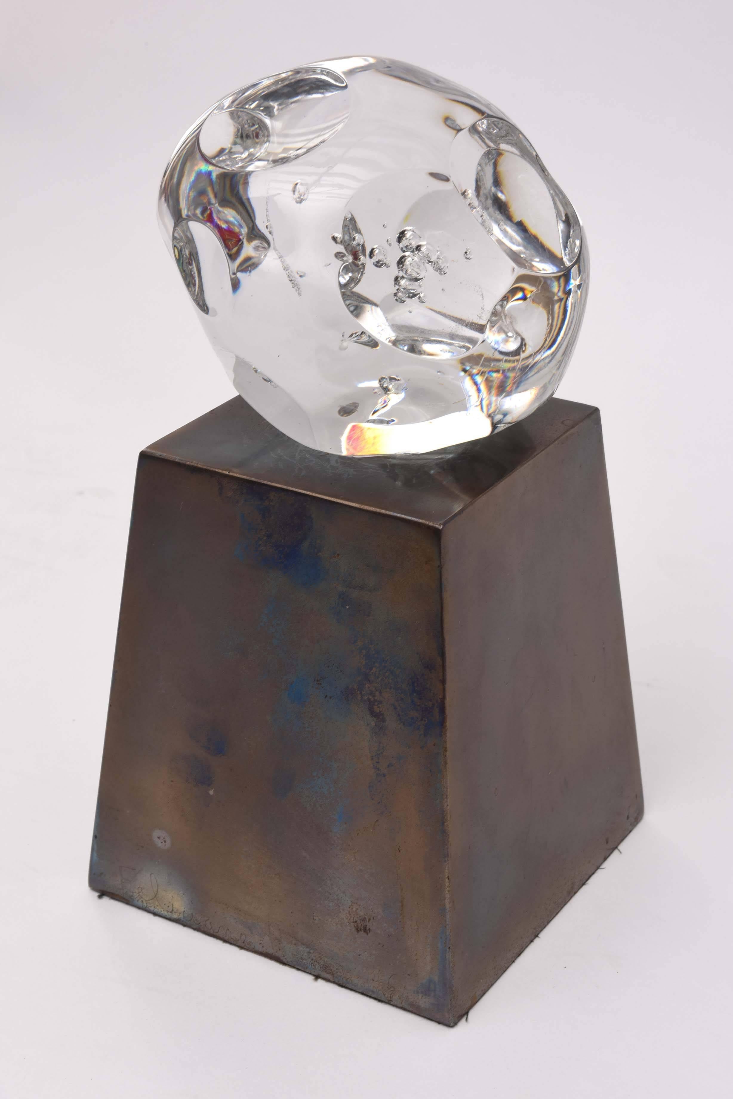 Feliciano Bejar Glass Sculpture In Good Condition For Sale In West Palm Beach, FL