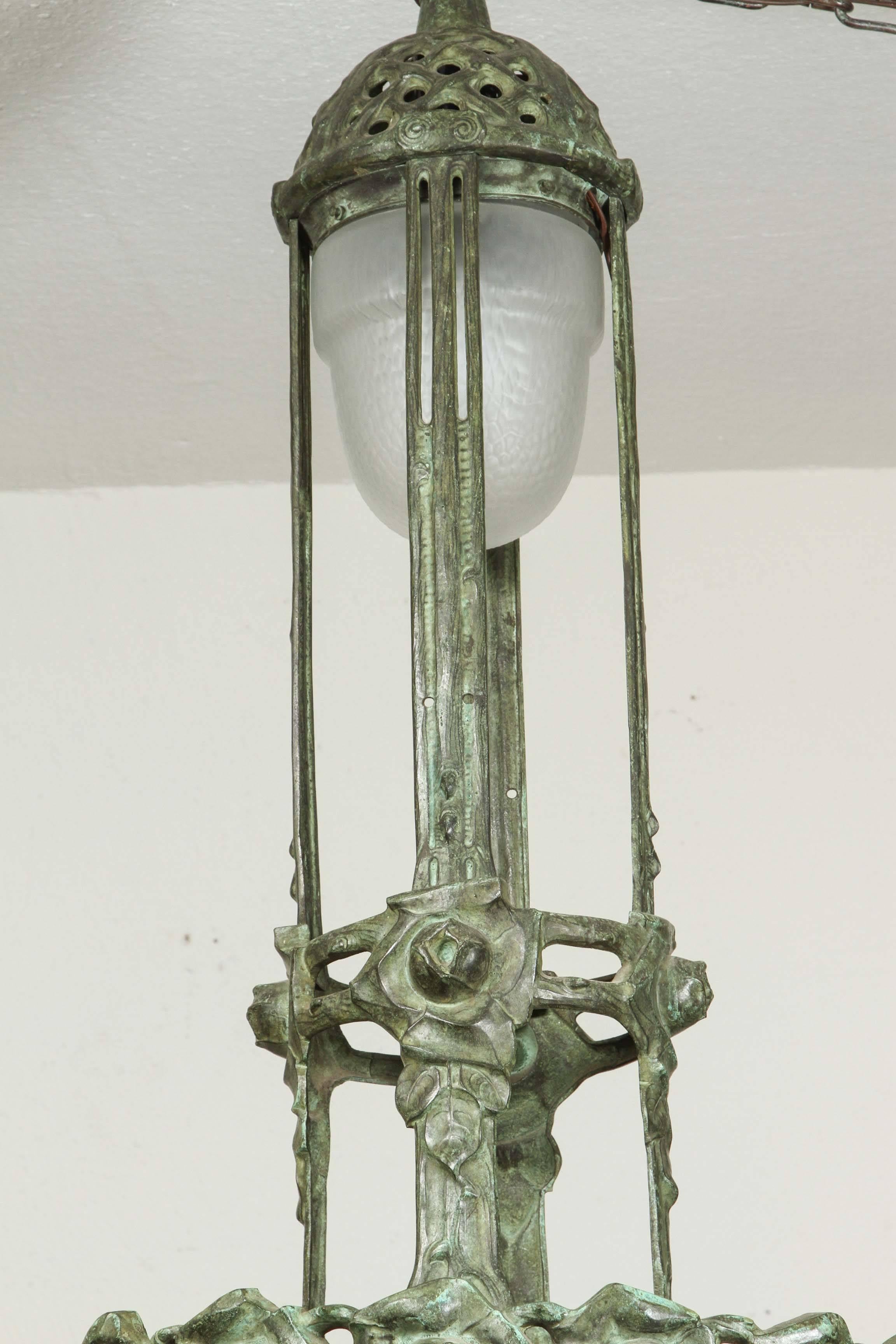 French Remarkable, Period, Art Nouveau Chandelier For Sale