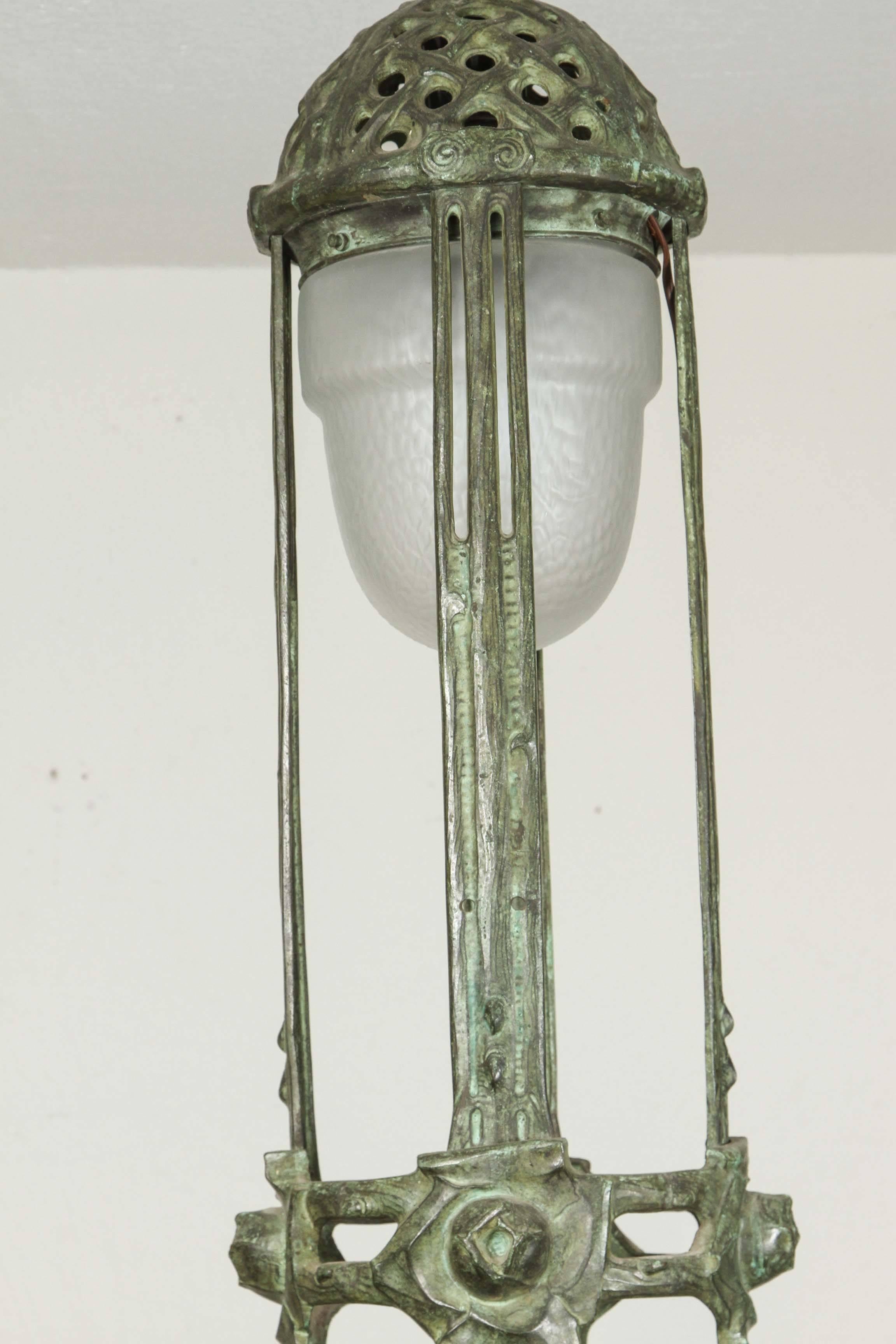 Remarkable, Period, Art Nouveau Chandelier In Good Condition For Sale In Newport Beach, CA