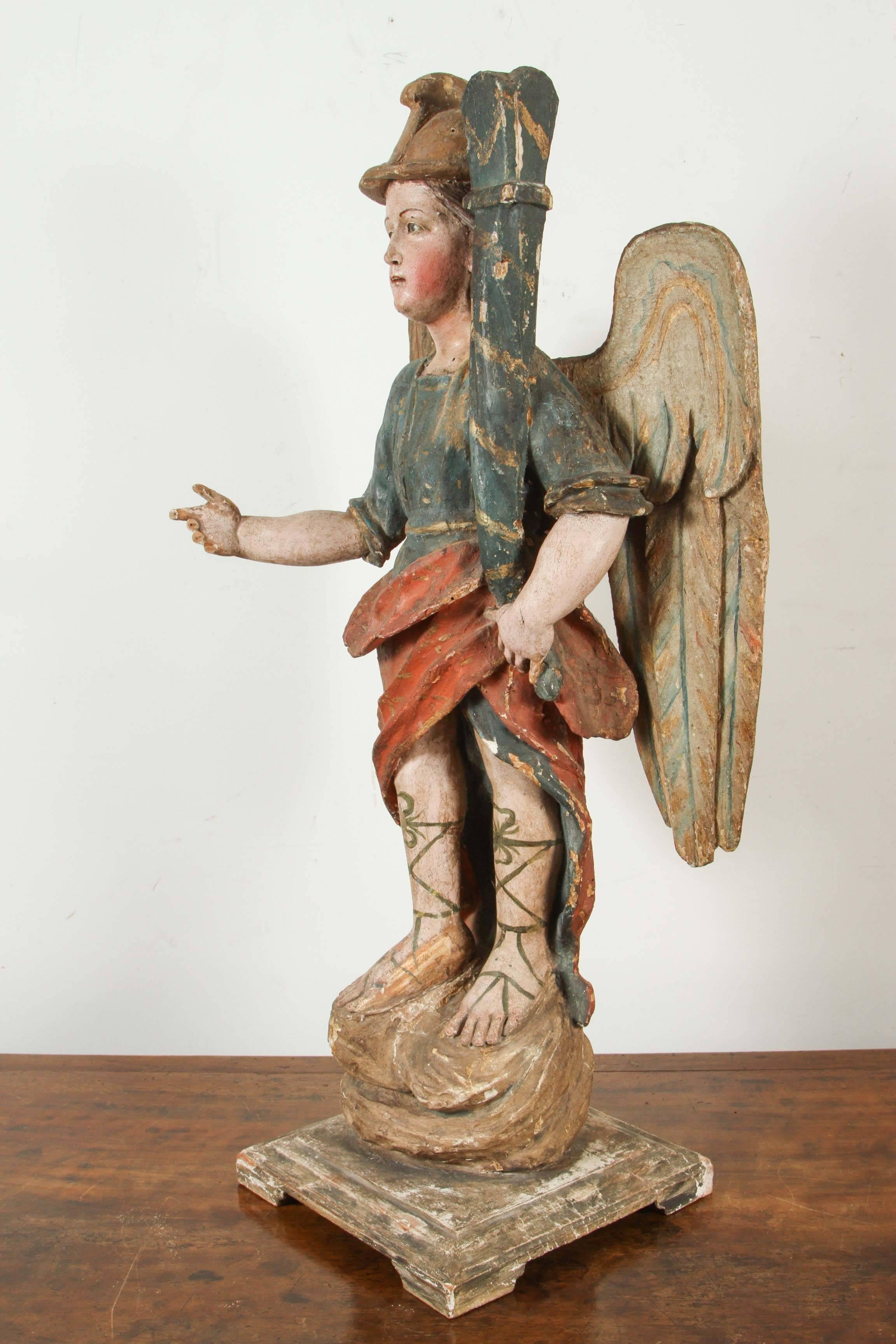Glass Rare, Large, 18th Century Angel Candlesticks For Sale