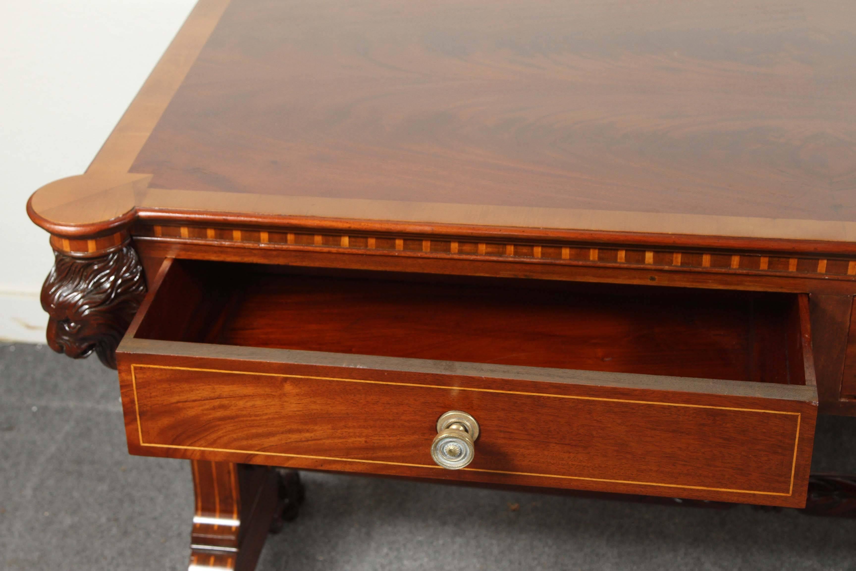 19th Century, Italian Partners Desk In Good Condition For Sale In Newport Beach, CA