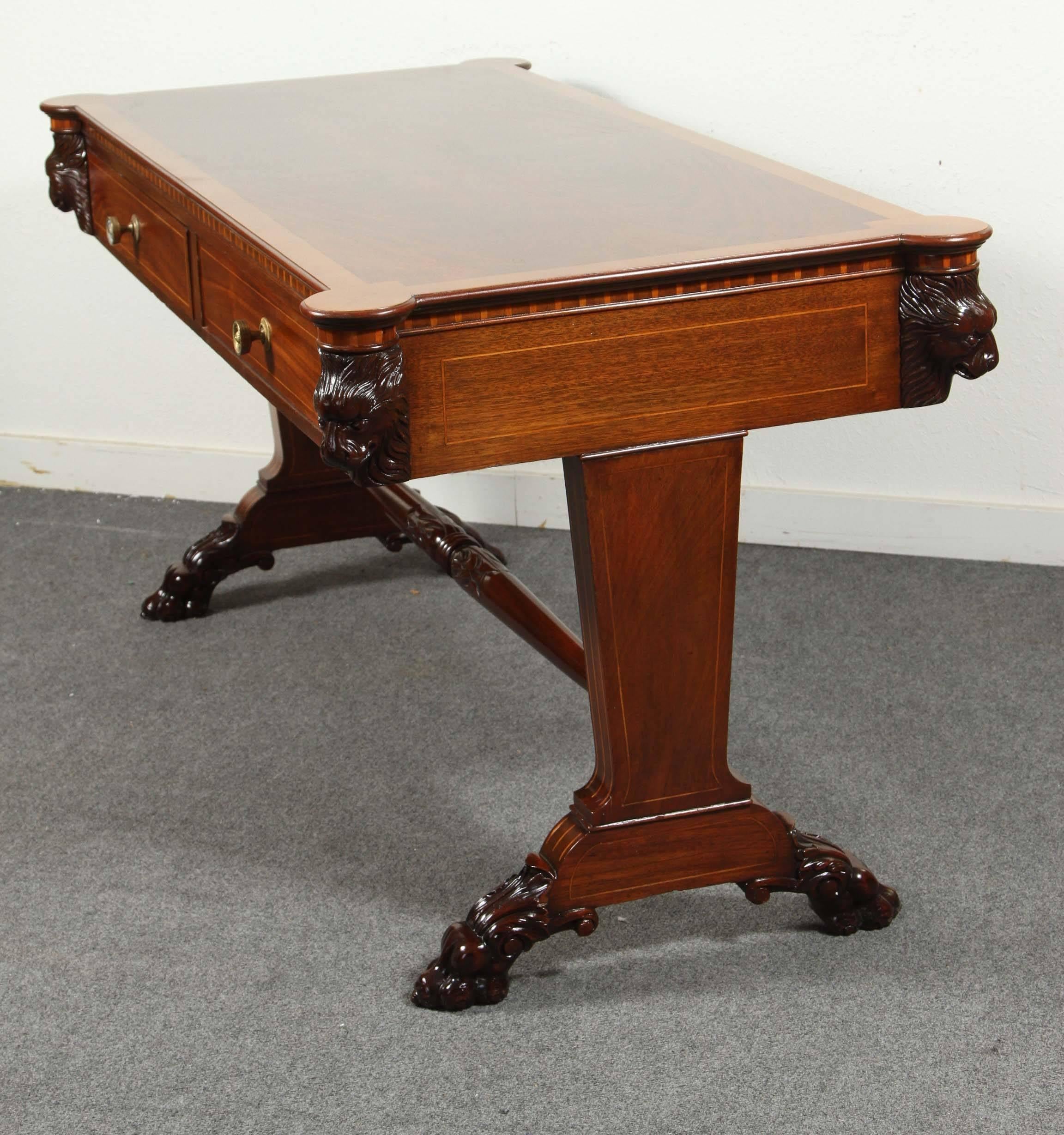 Wood 19th Century, Italian Partners Desk For Sale