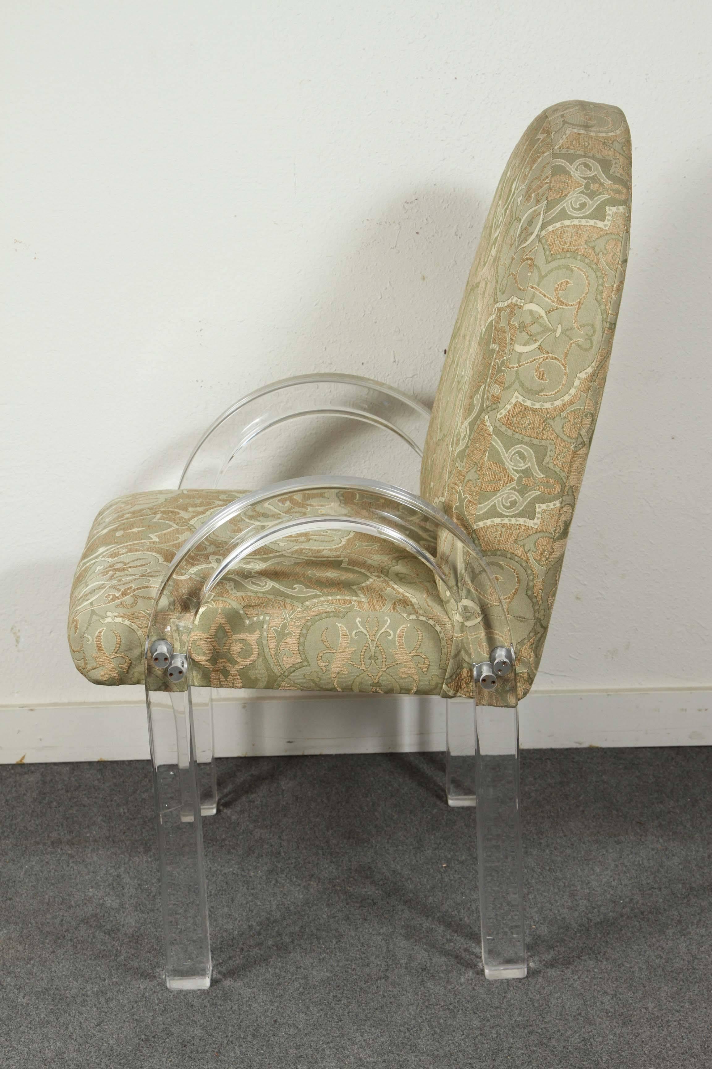 Late 20th Century Set of Eight, Lucite Armchairs