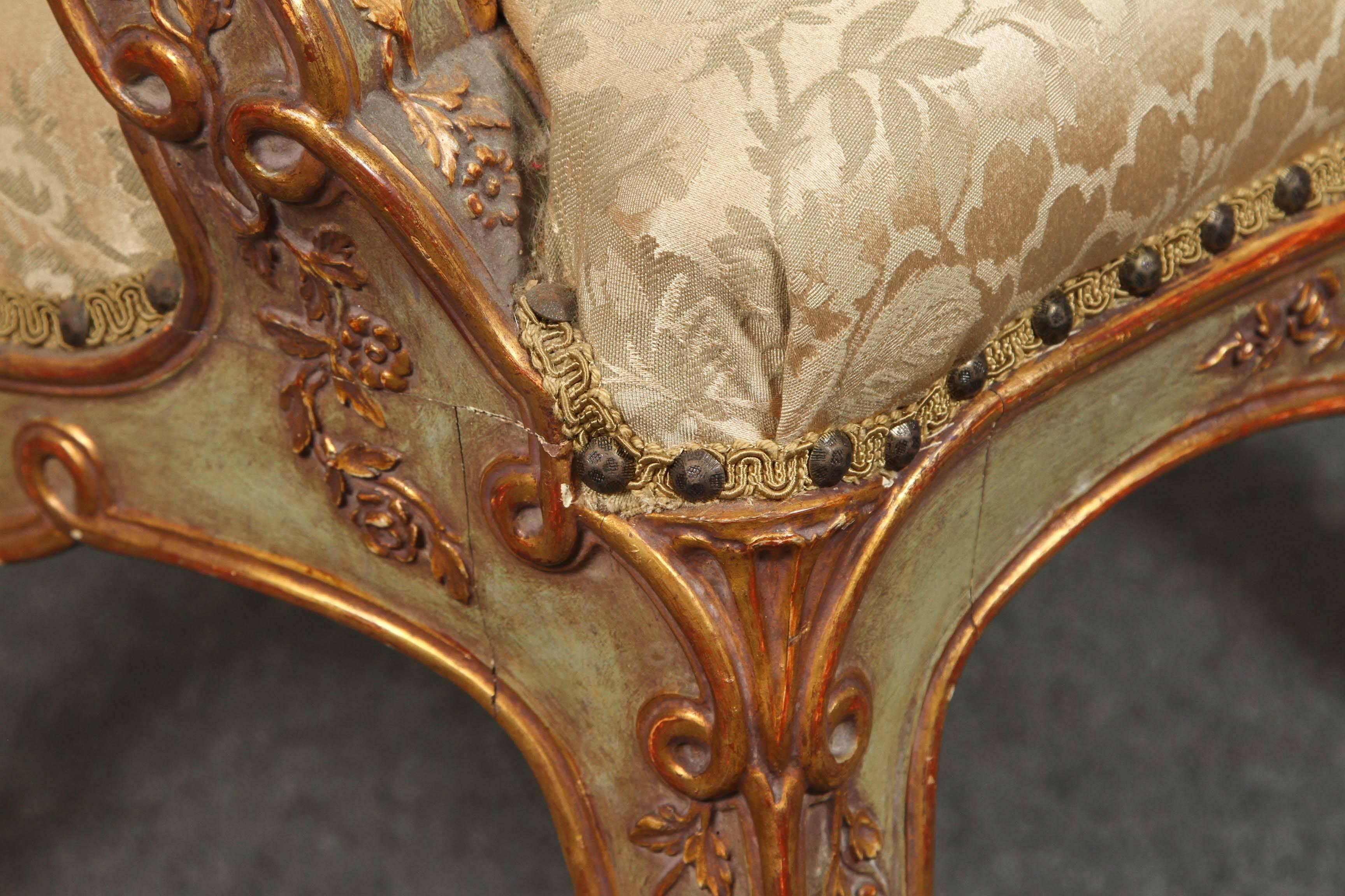 Early 20th Century Pair of Gilded, Venetian Armchairs
