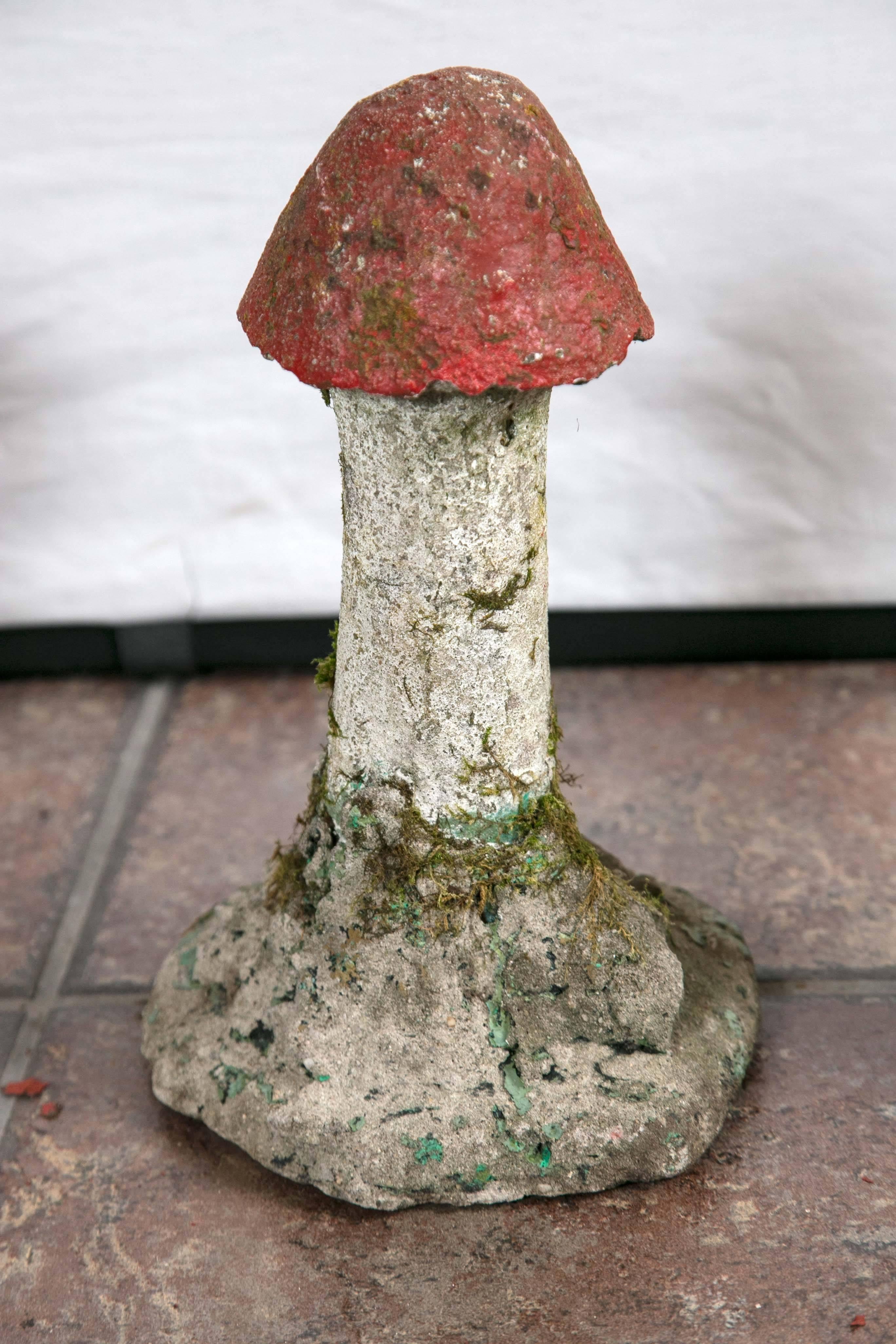 20th Century Adorable Painted Cast Mushrooms For Sale