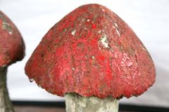 Adorable Painted Cast Mushrooms