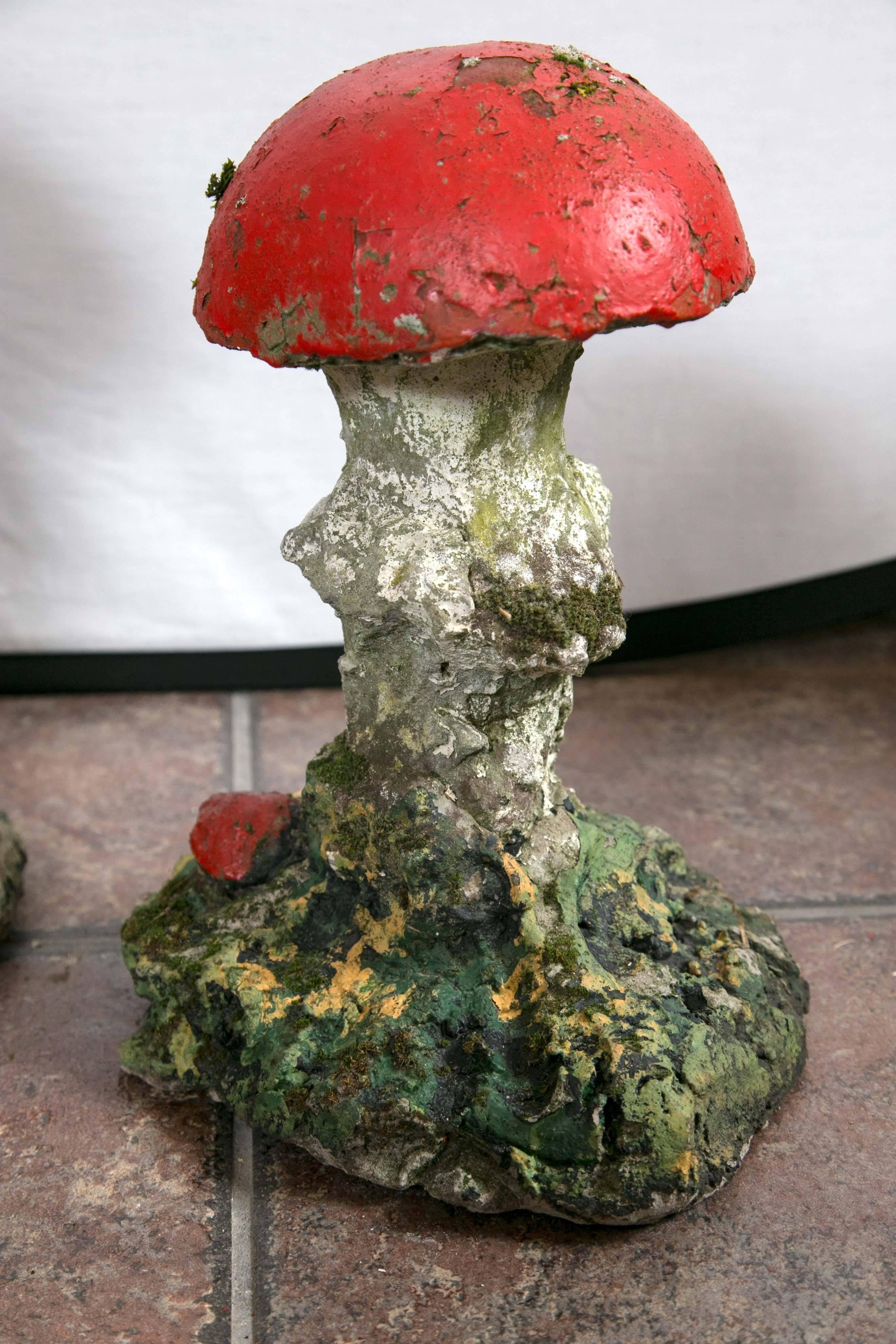 Adorable Painted Cast Mushrooms For Sale 1