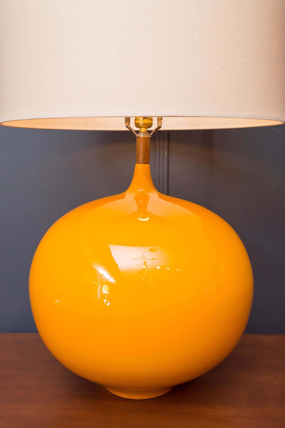 MidCentury Modern Yellow Lamp at 1stdibs