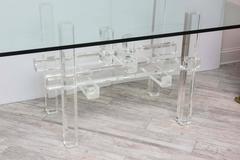 Skyscraper Lucite Base with Glass Top