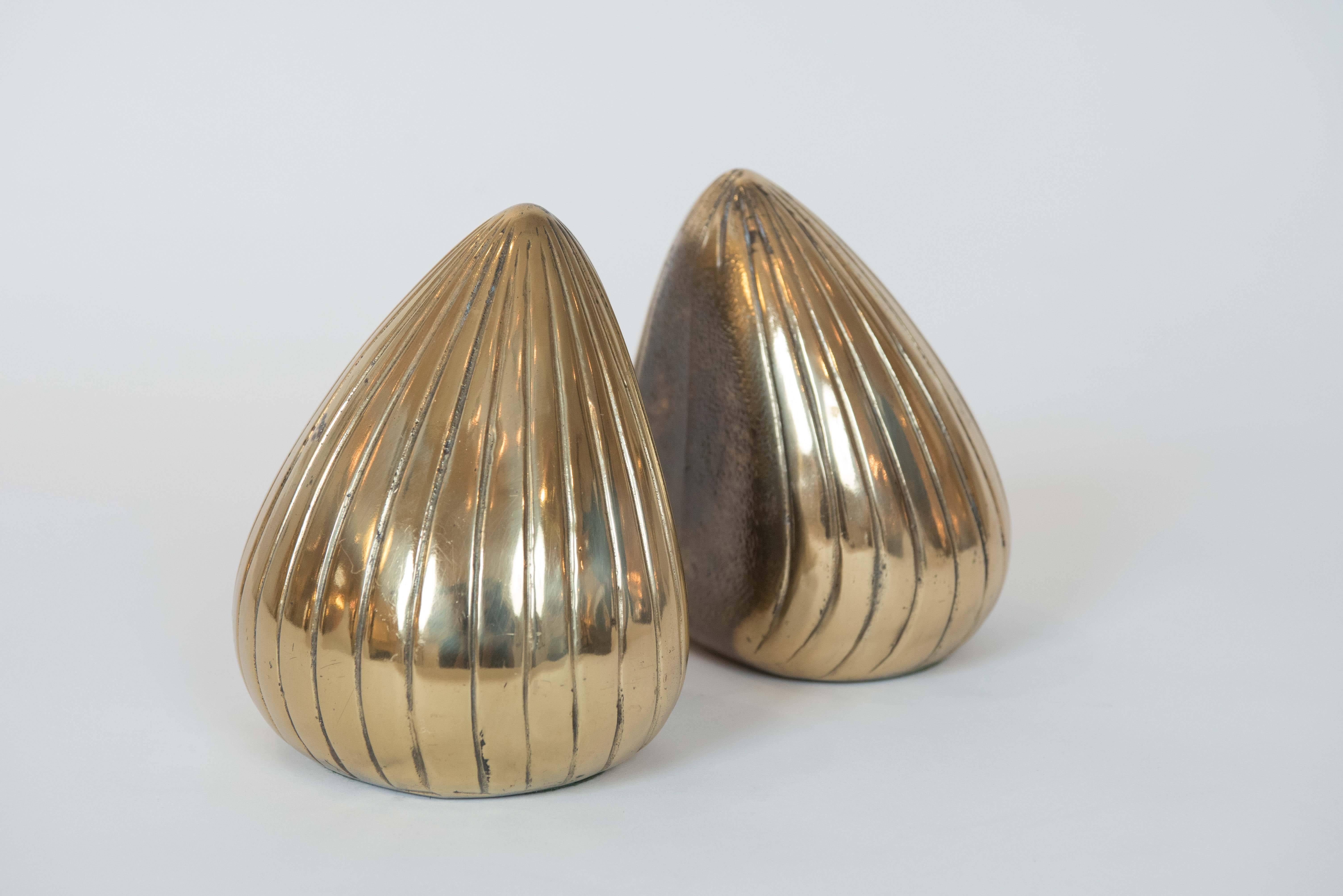 American Pair of Brass Bookends by Ben Seibel for Jenfredware, New York