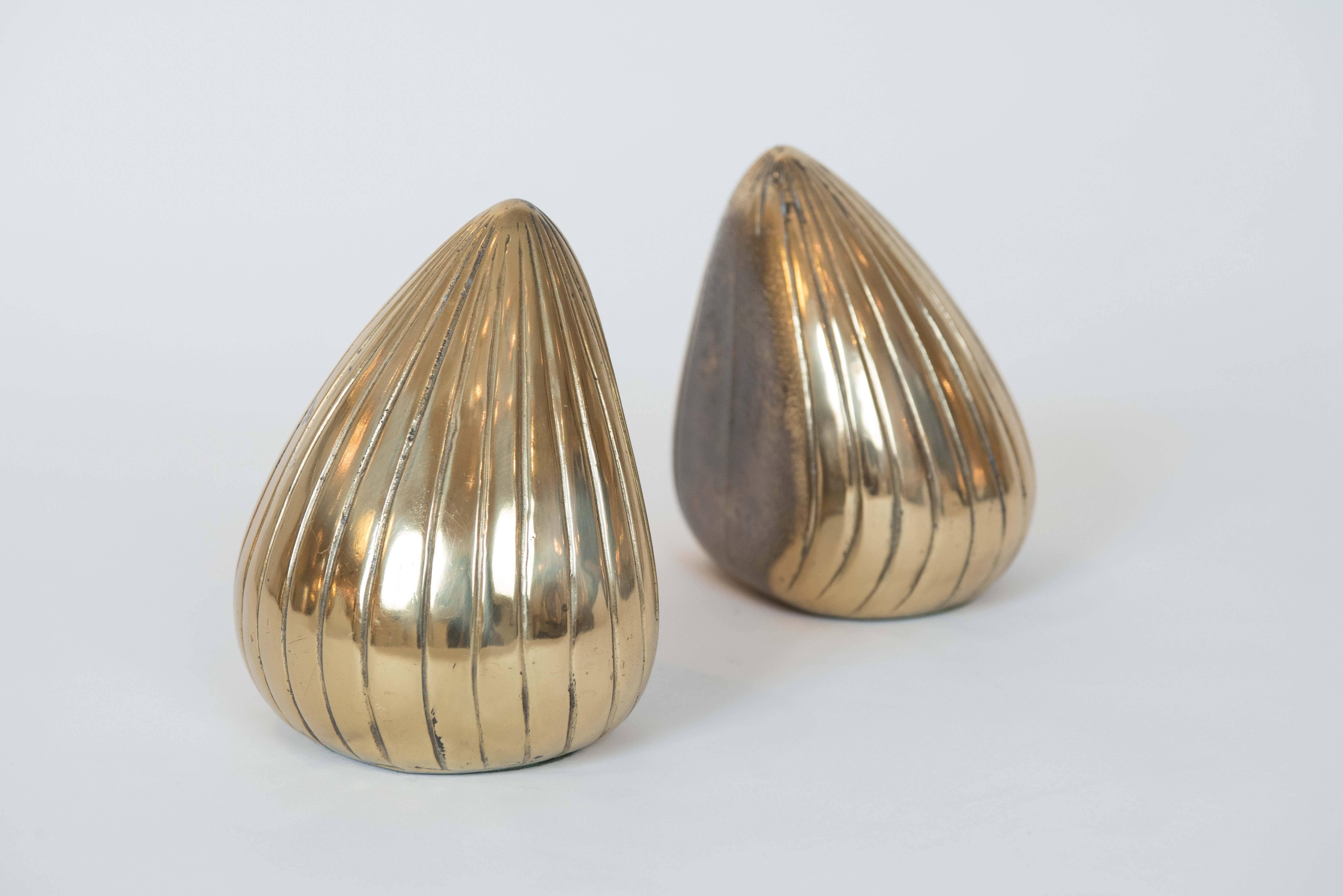 Plated Pair of Brass Bookends by Ben Seibel for Jenfredware, New York