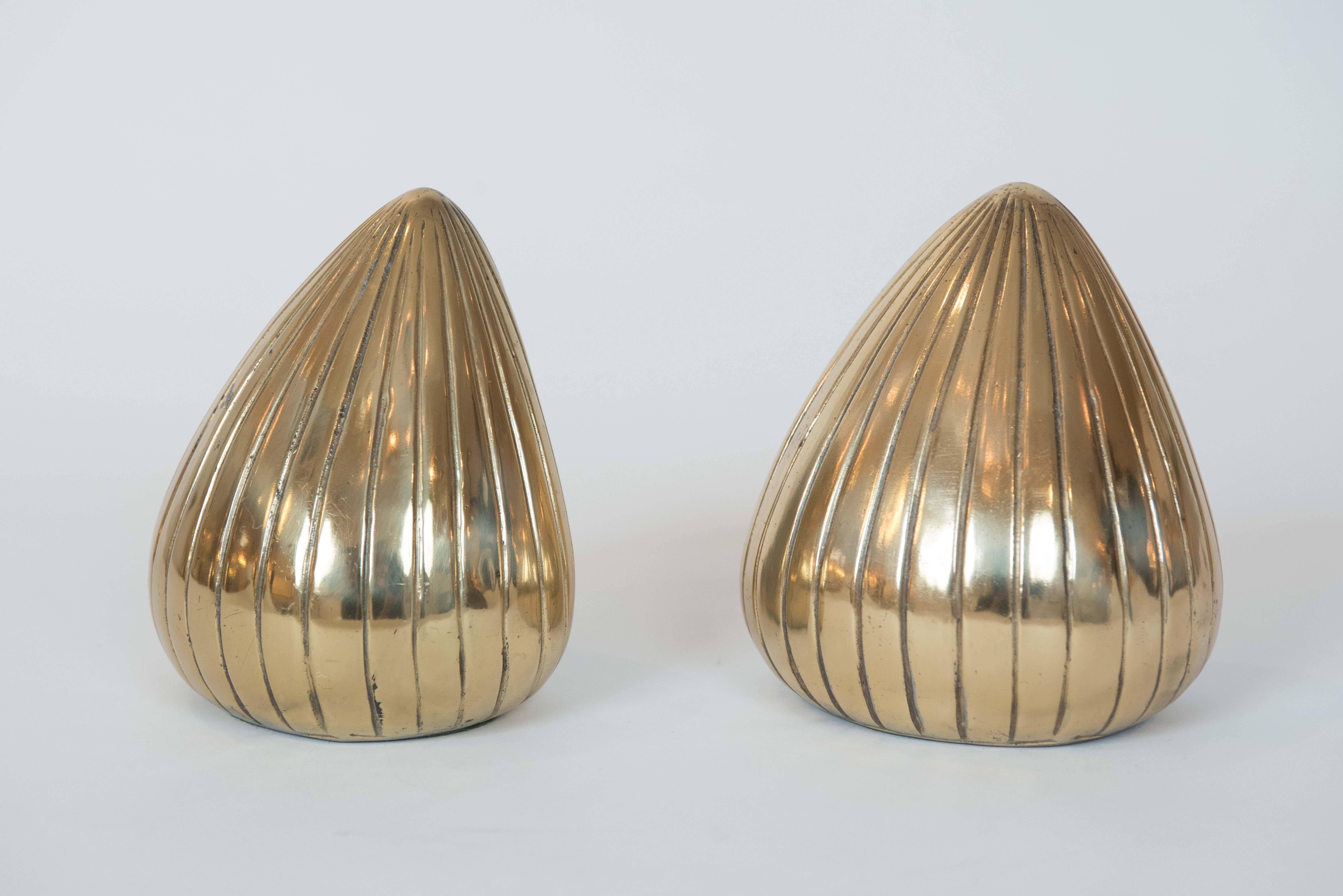 Mid-20th Century Pair of Brass Bookends by Ben Seibel for Jenfredware, New York
