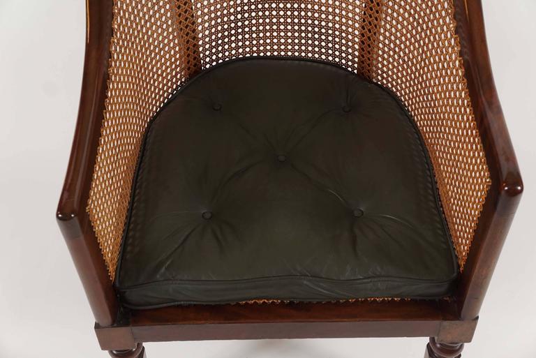 English Regency Mahogany and Cane Library Armchair, dated 1822 4