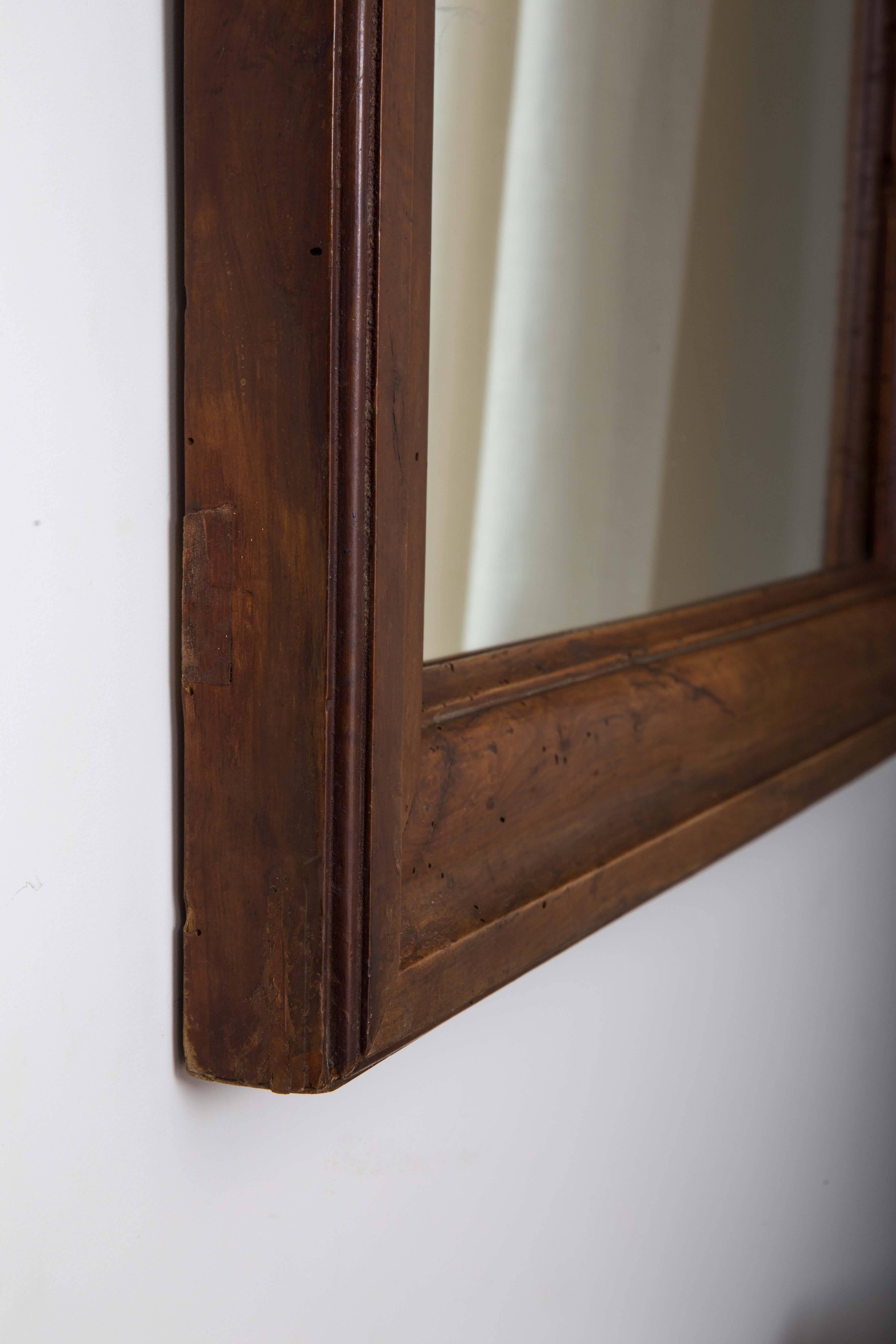19th Century Walnut Framed Mirror