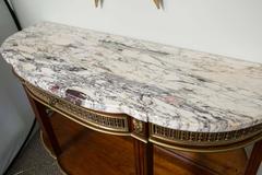 Pair of Demilune Bronze-Mounted Console Tables by Jansen