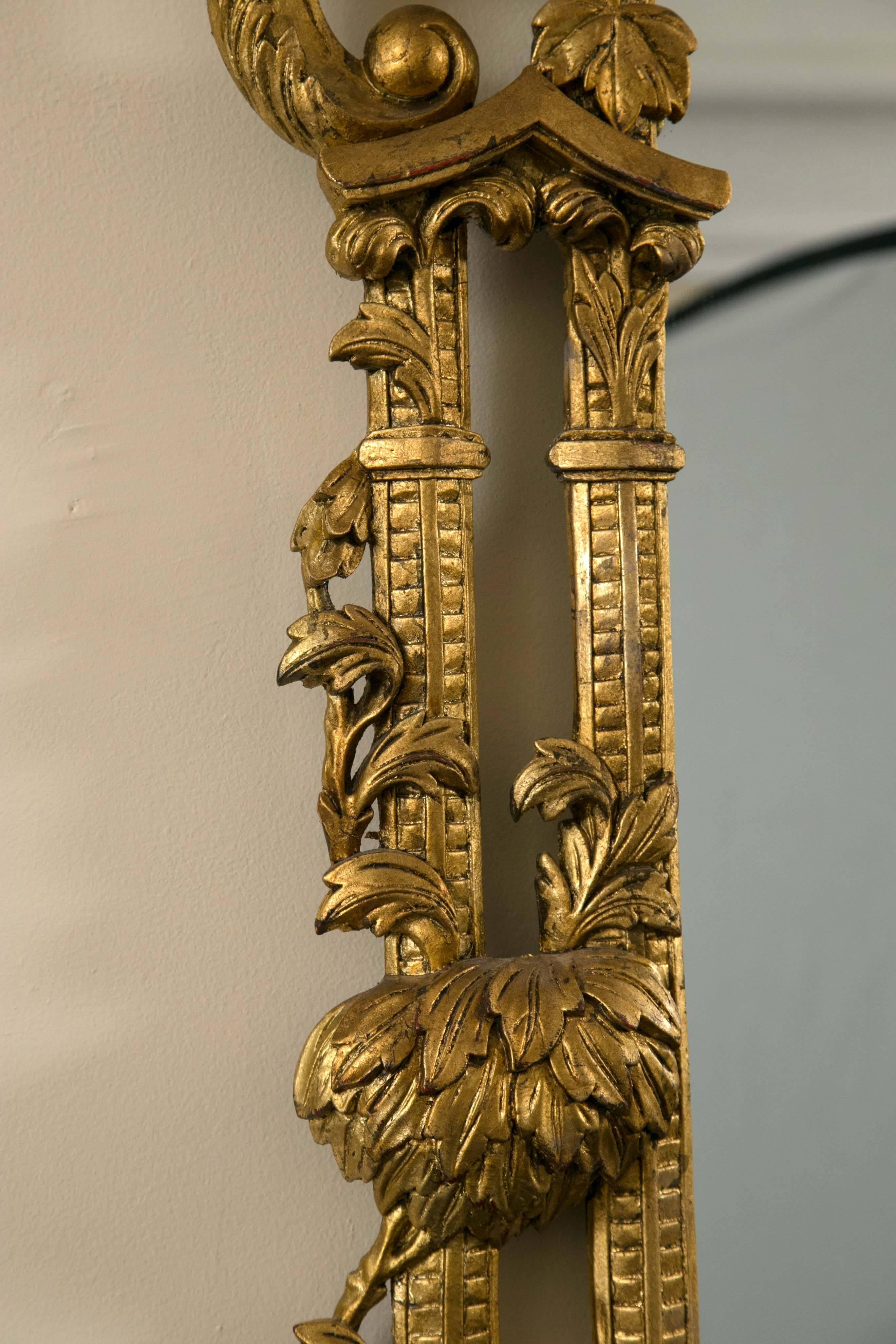 Early 19th Century Pair of Monumental Gilt Gold Carved Chippendale Style Wall or Console Mirrors