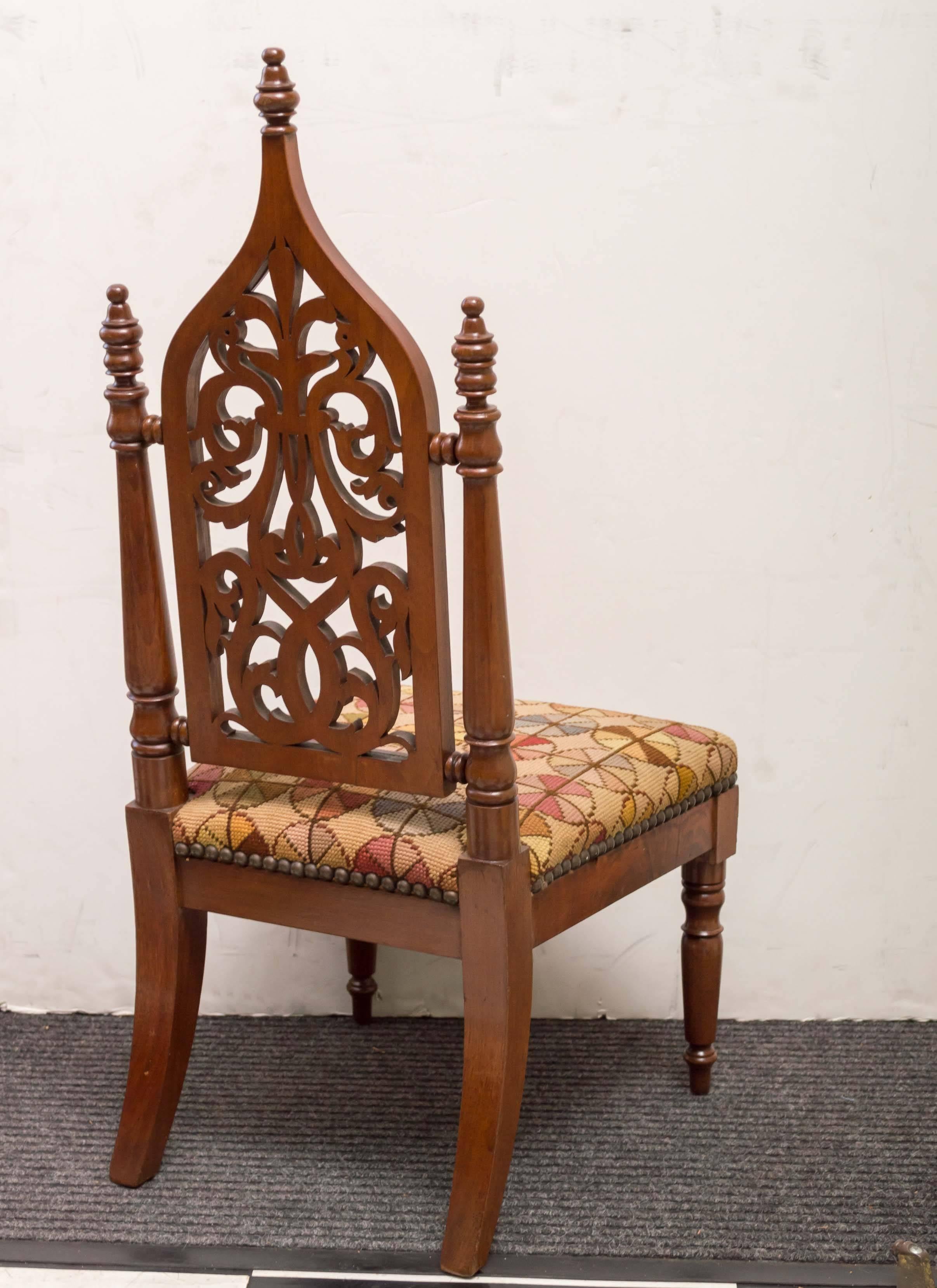 Gothic Revival 19th Century American Neo-Gothic Childs Chair, circa 1860