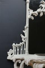 Well Made White Painted George III Style Chippendale Girandole Mirror