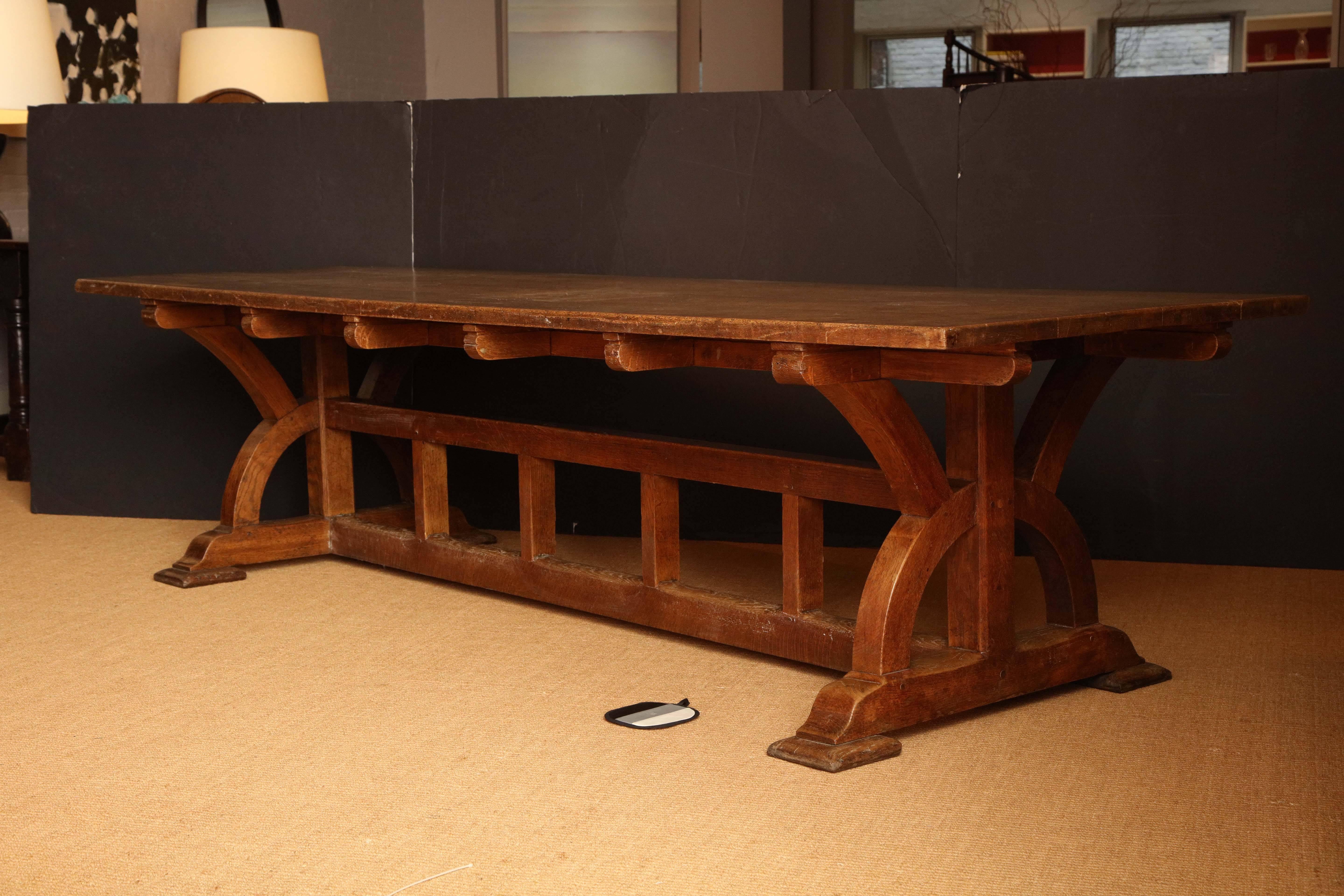 English Arts and Crafts Oak Library Table Attributed to A. Romney Green For Sale