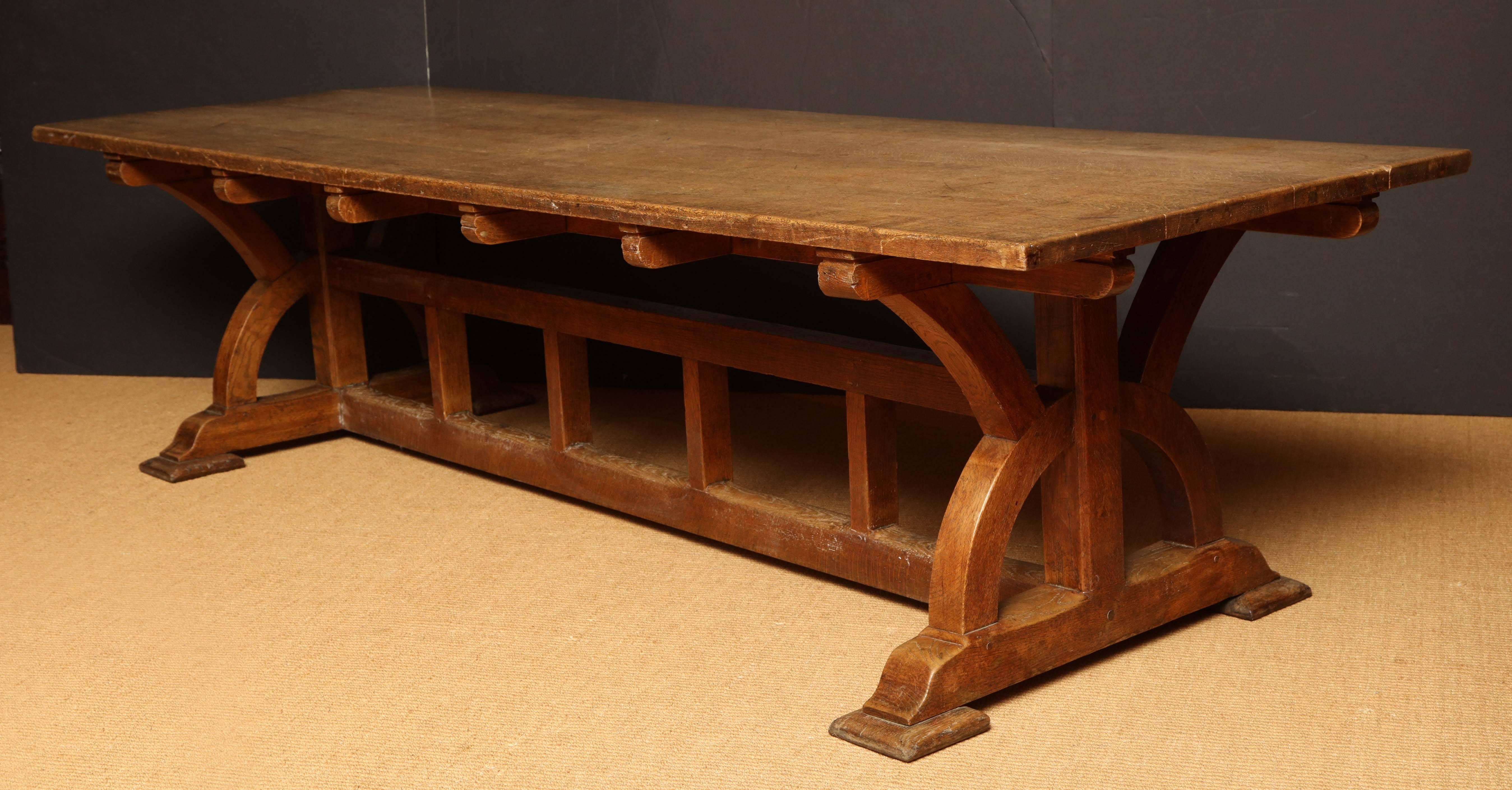 Arts and Crafts Oak Library Table Attributed to A. Romney Green For Sale 1