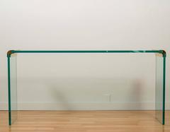 Brass and Glass Console Table by Leon Rosen for Pace Collection *Saturday Sale*
