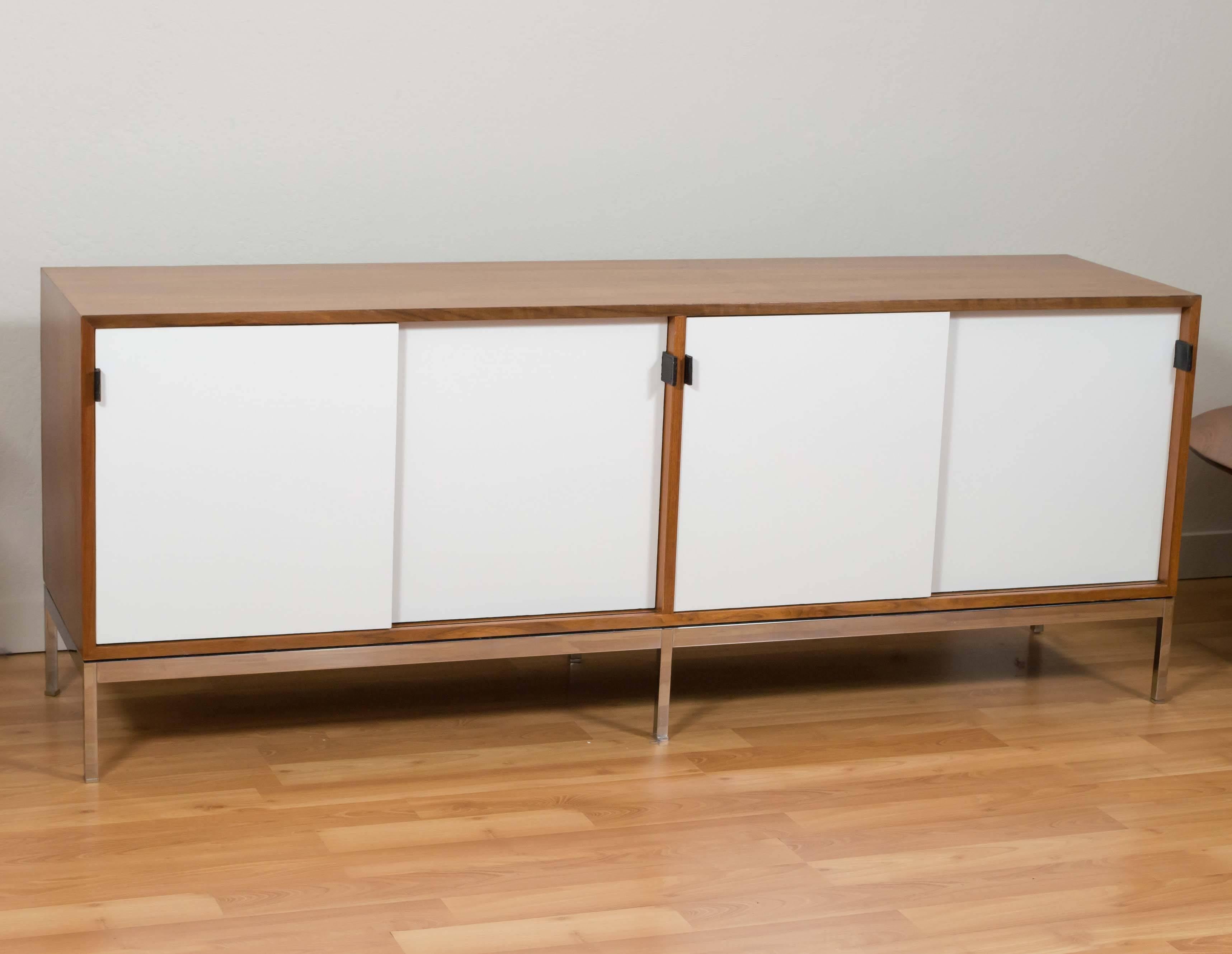 Mid-Century Modern Florence Knoll for Knoll Associates Four-Door Walnut and Laminate Credenza