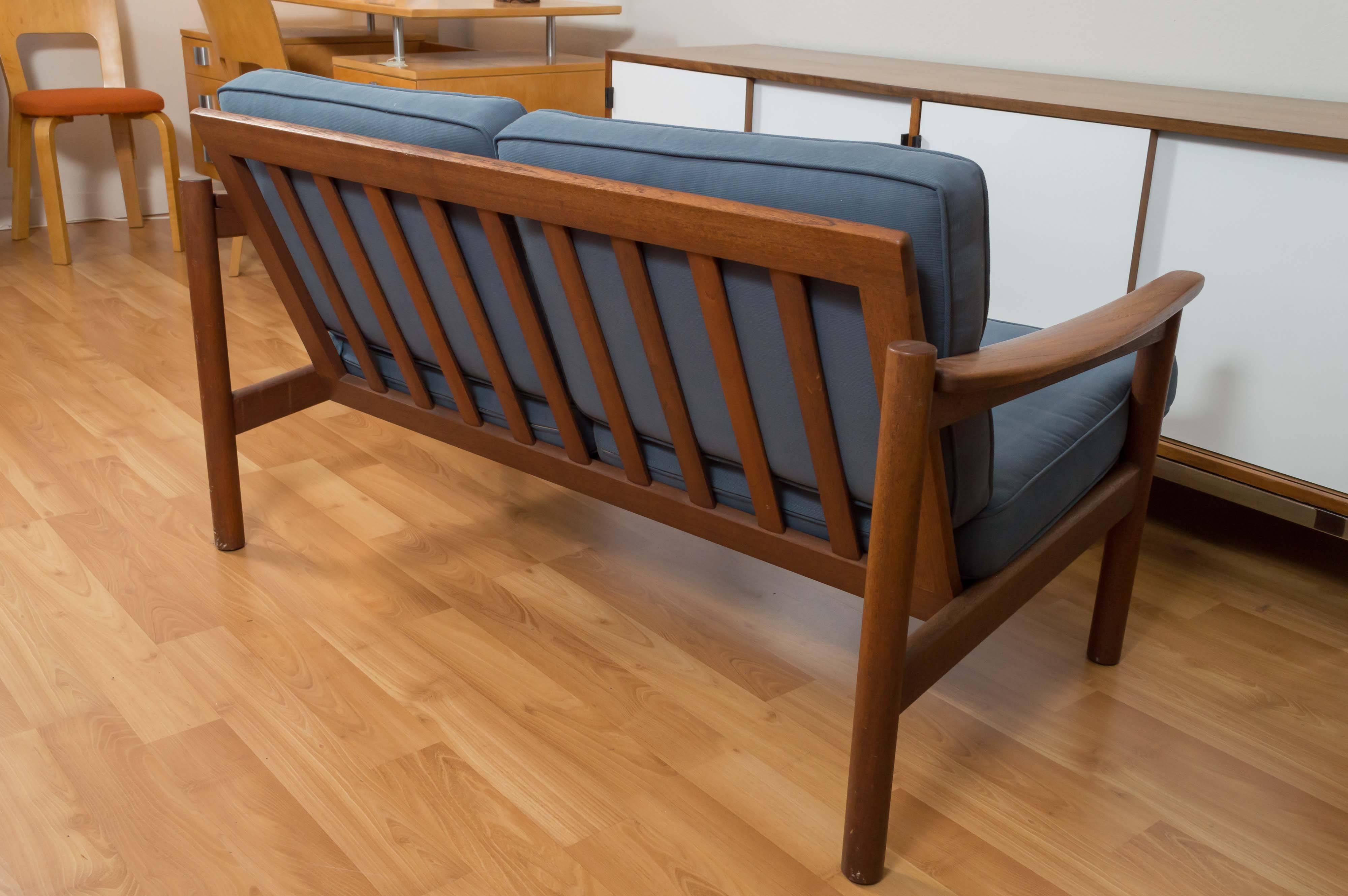 Mid-Century Modern Danish Modern-Style Japanese Teak Sofa Settee