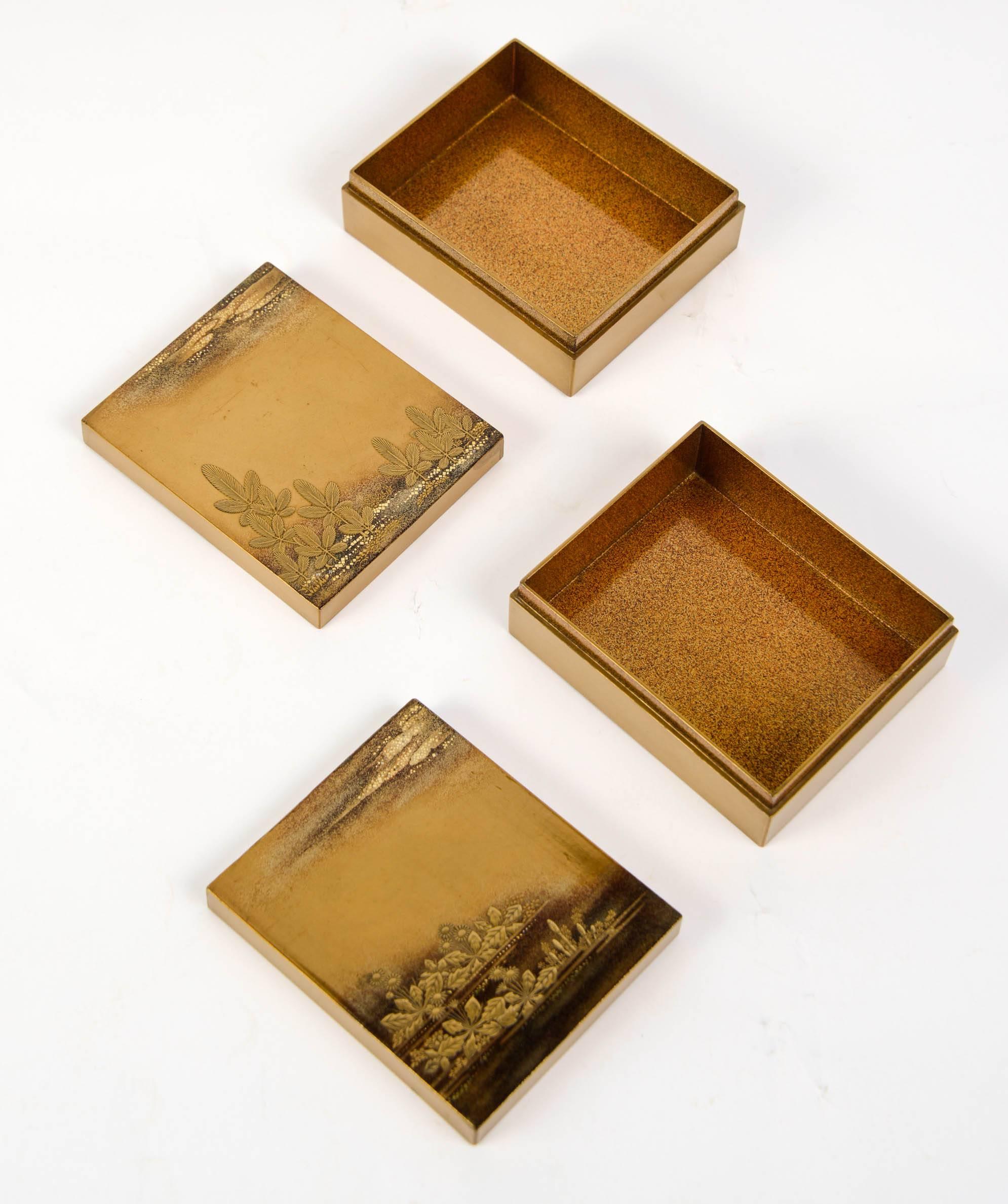 Edo Gold Japanese Lacquer Kobako Box 2