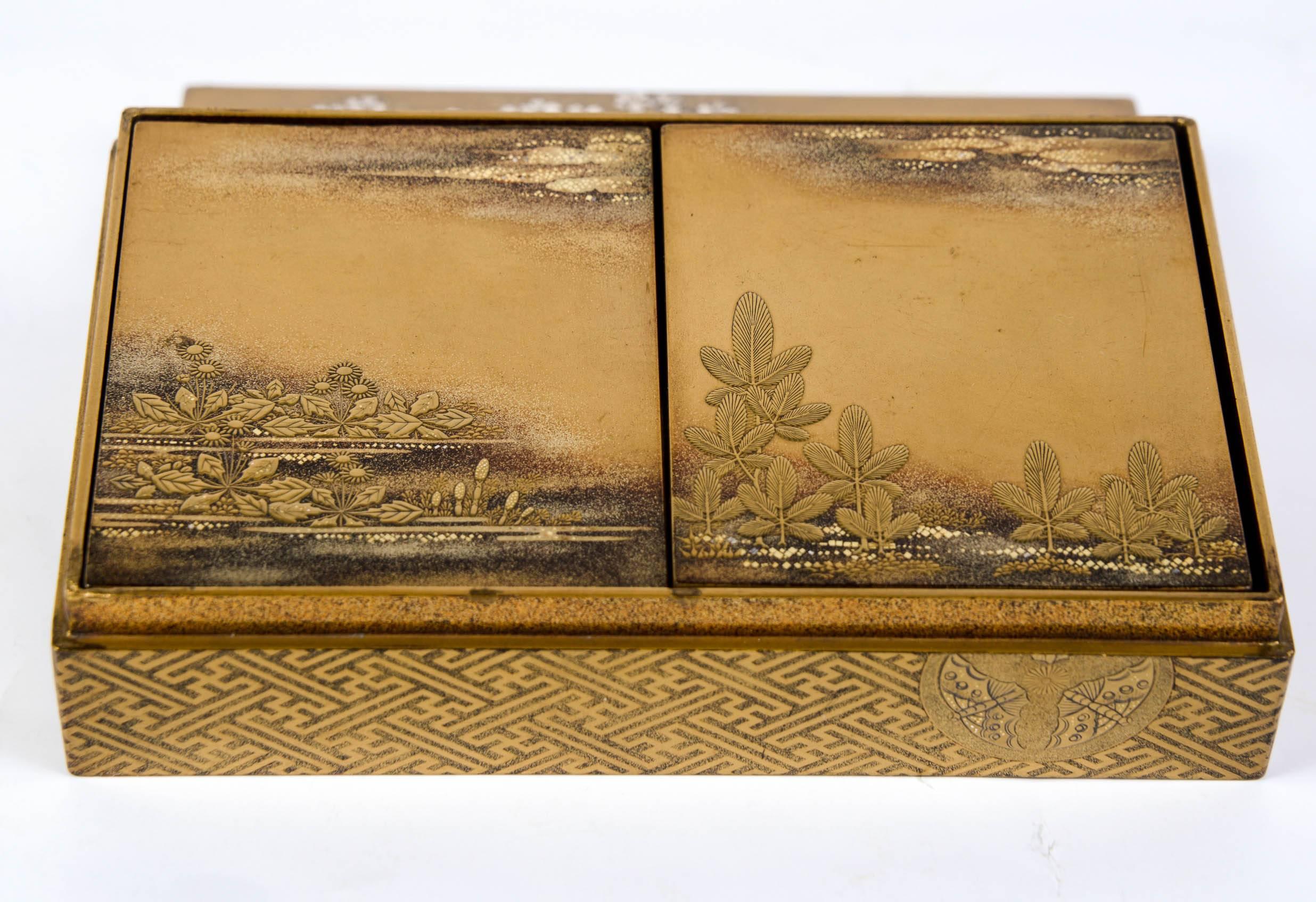 Edo Gold Japanese Lacquer Kobako Box 3