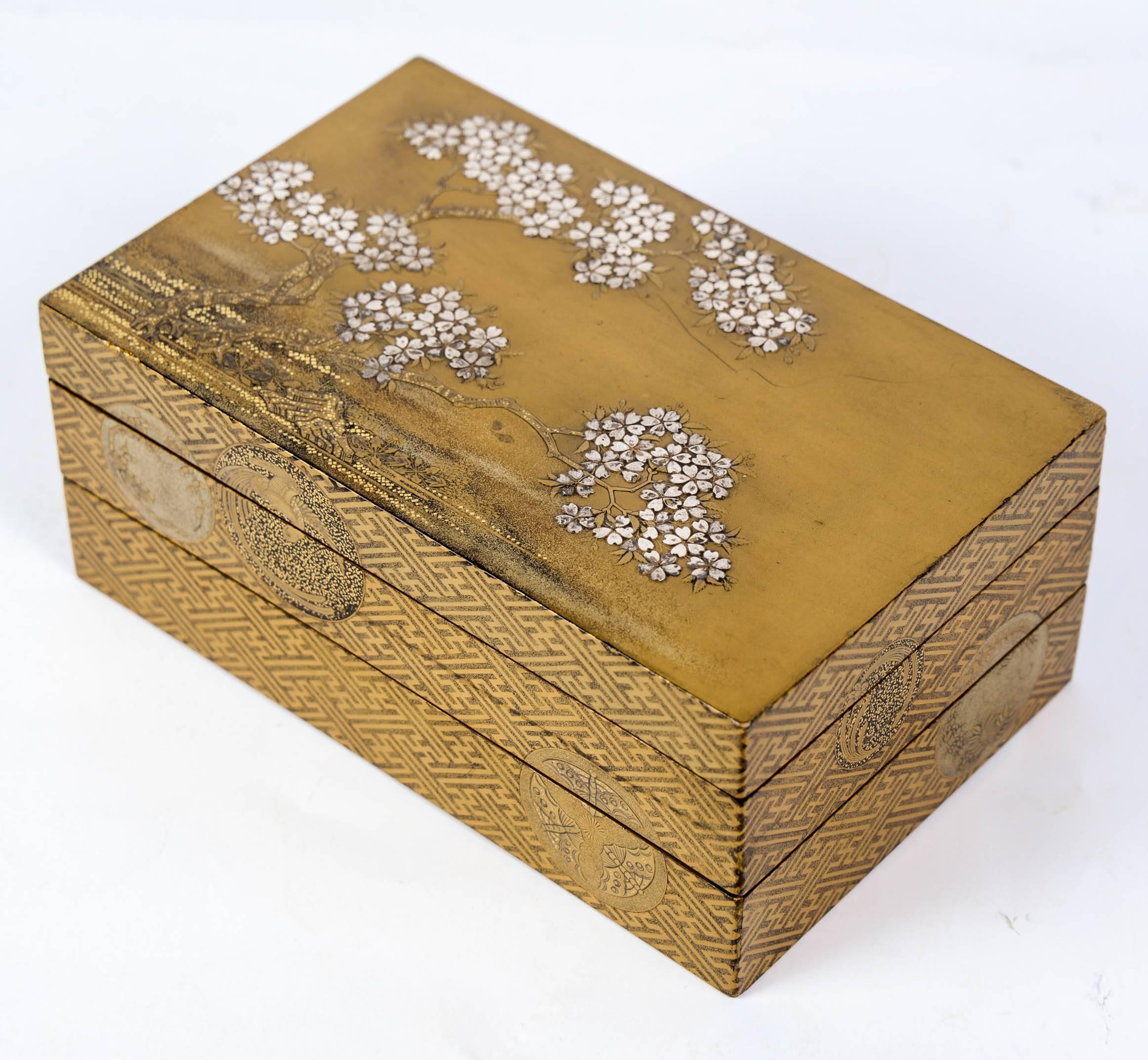 Edo Gold Japanese Lacquer Kobako Box 4