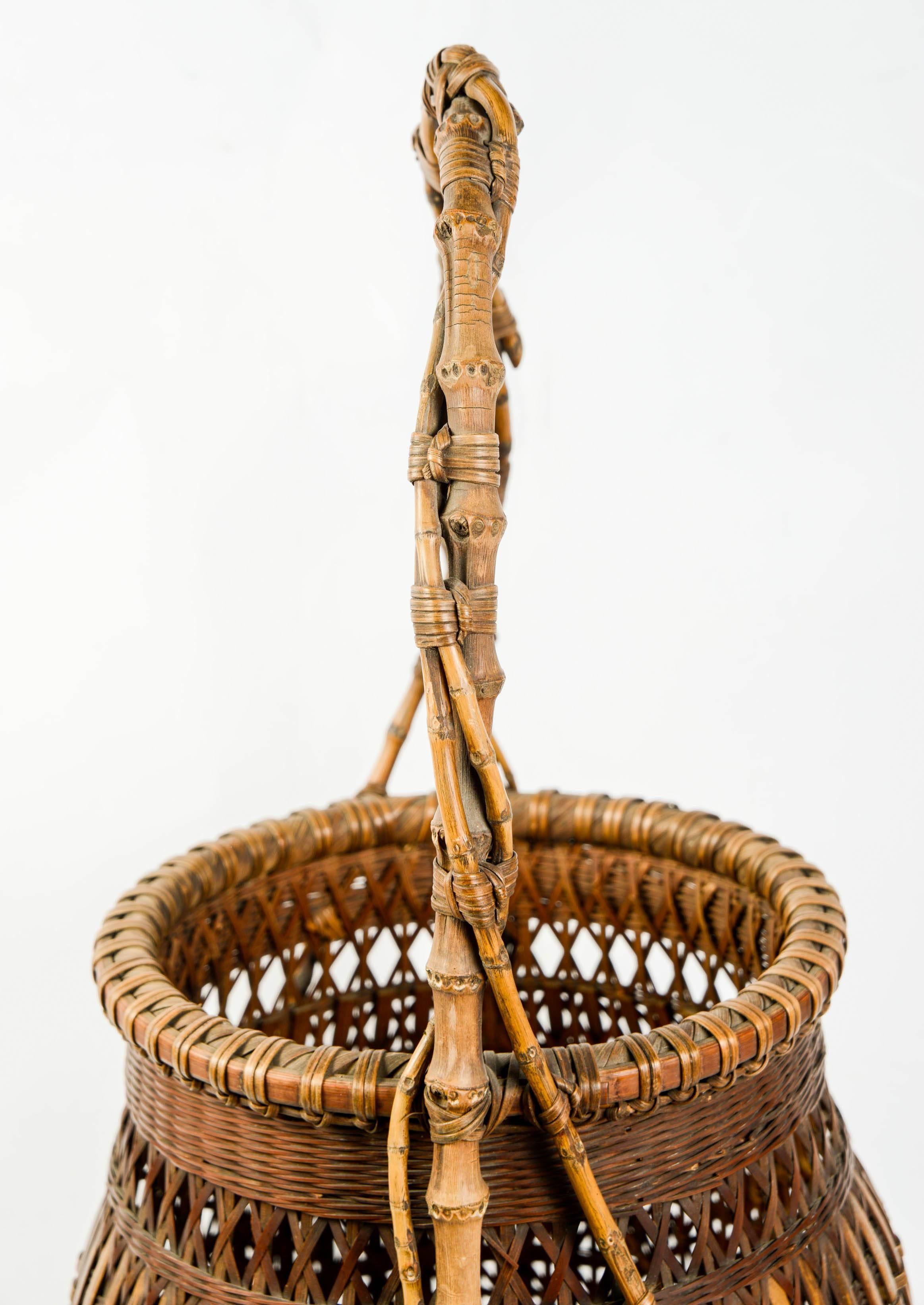 Early 20th Century Japanese Ikebana Baskett 4