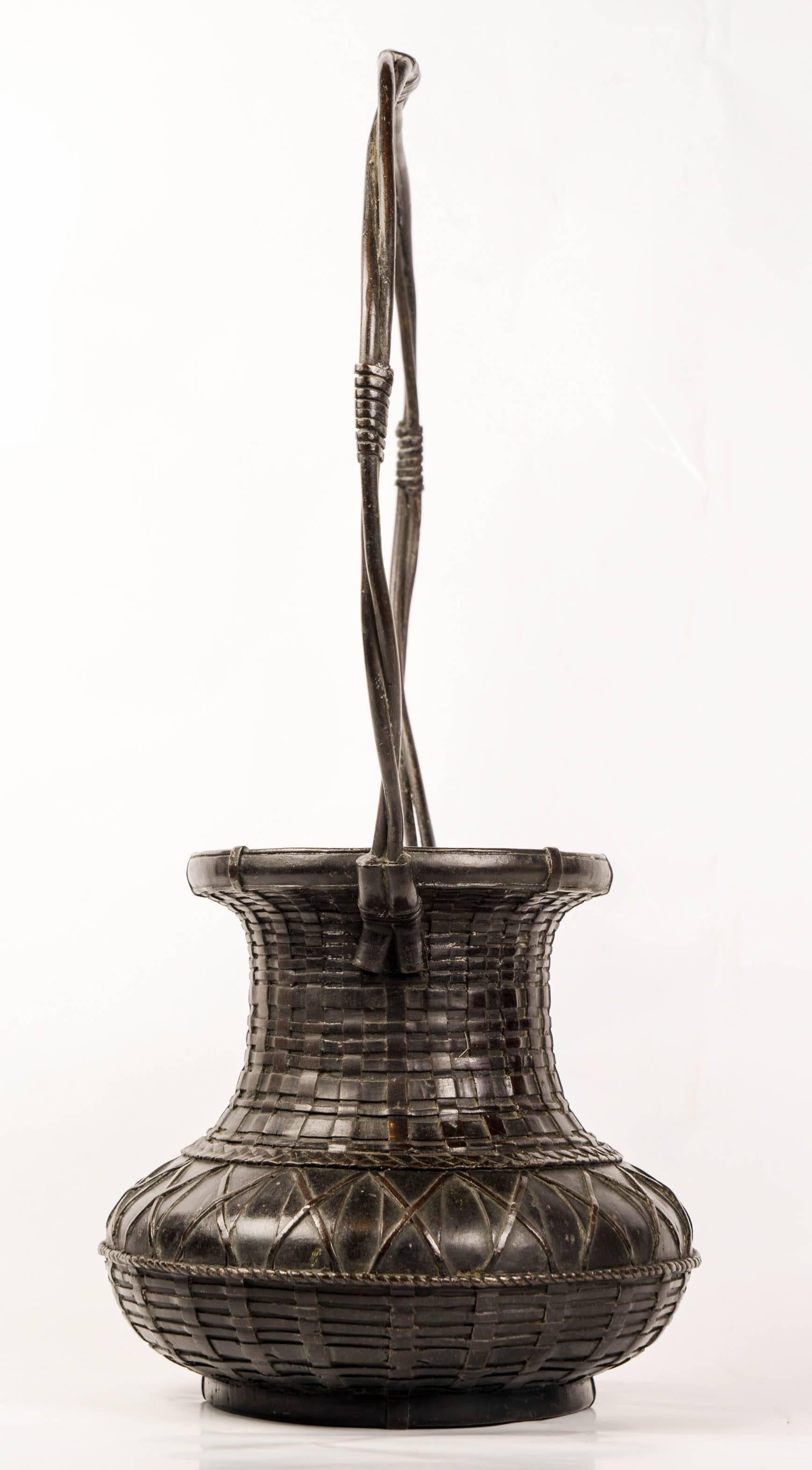 19th Century Japanese Ikebana Bronze ( Flowers Vase) For Sale 4