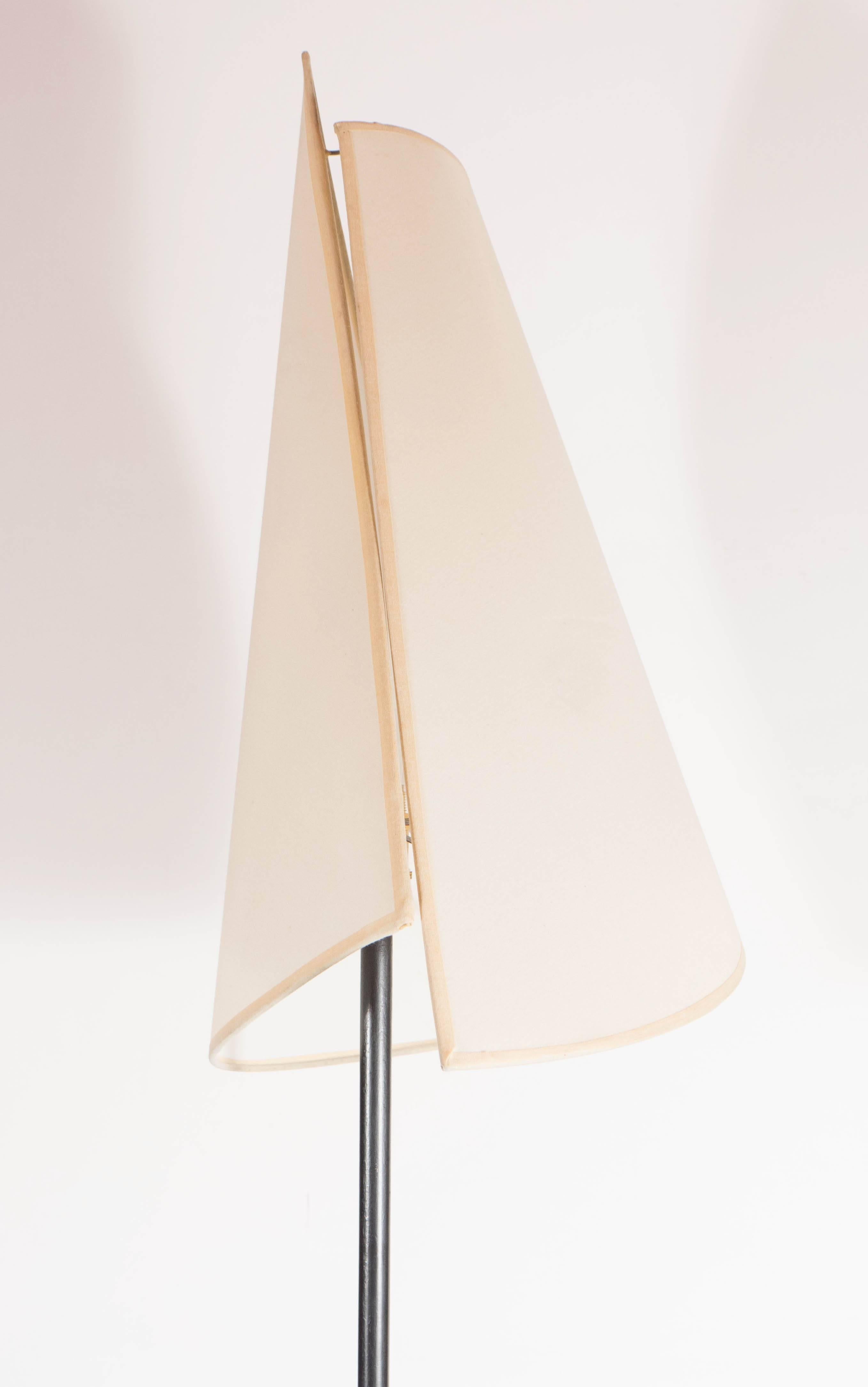 Mid-20th Century Sculptural Floor Lamp in Wrought Iron and Bronze in the Manner of Jean Royere