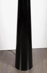 Mid-Century Modernist Tapered Conical Black Lacquered Floor Lamp