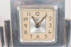 Art Deco Machine Age Skyscraper Style Polished Aluminum Clock by DEP