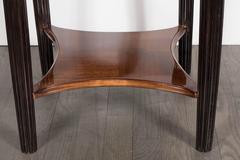 Art Deco Inlaid Mahogany and Black Lacquer Side Table in the Manner of Ruhlmann