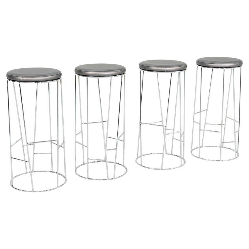 2019 Swivel Bar Stool by Arik Levy for Bernhardt Design in Maharam Alloy Flint For Sale