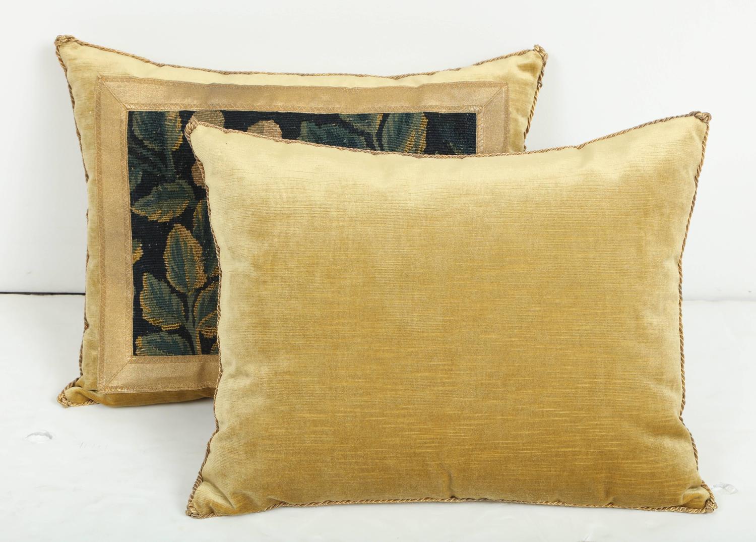 Pair of Antique Tapestry Pillows For Sale at 1stdibs