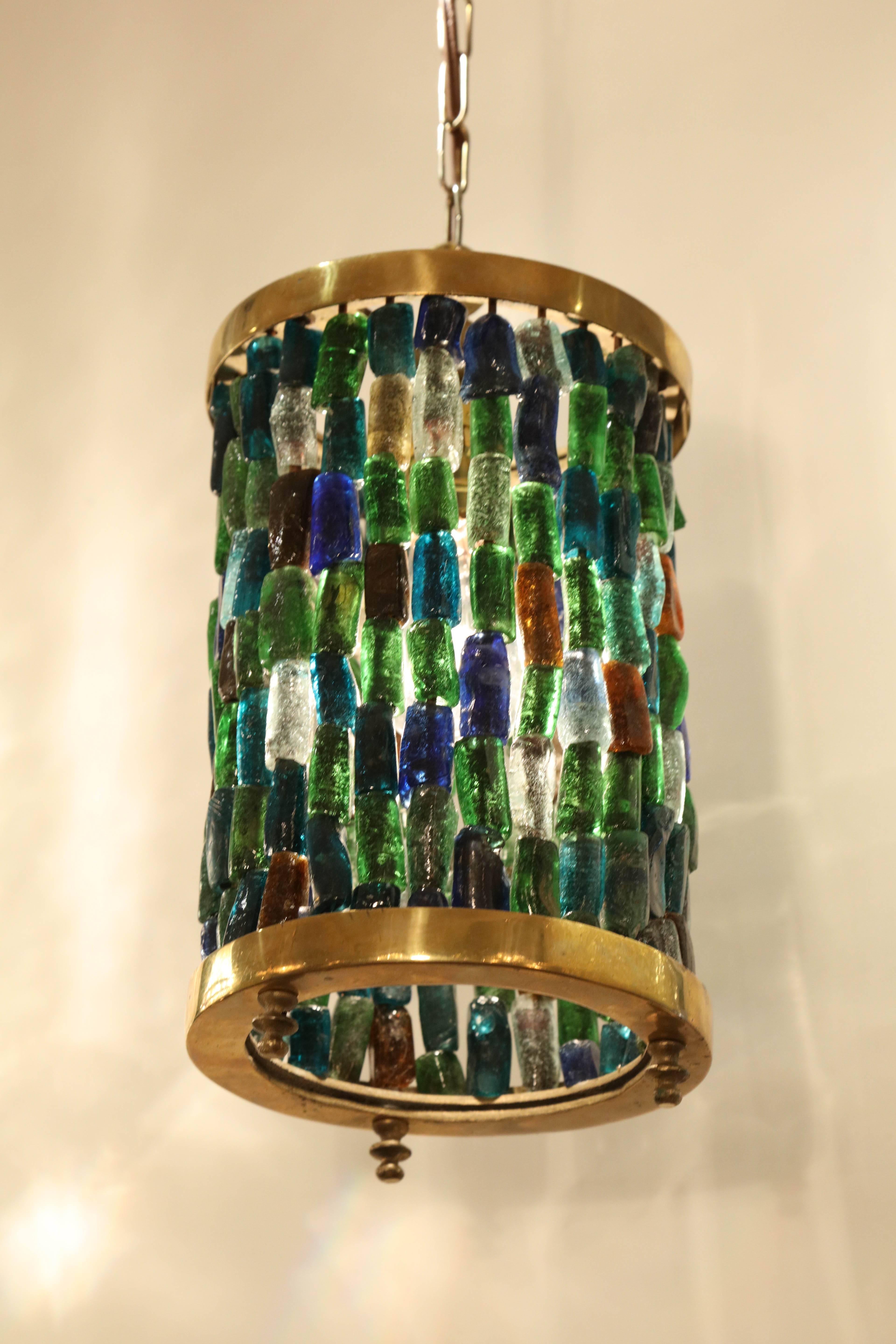 Brass Small Multicolored Lantern
