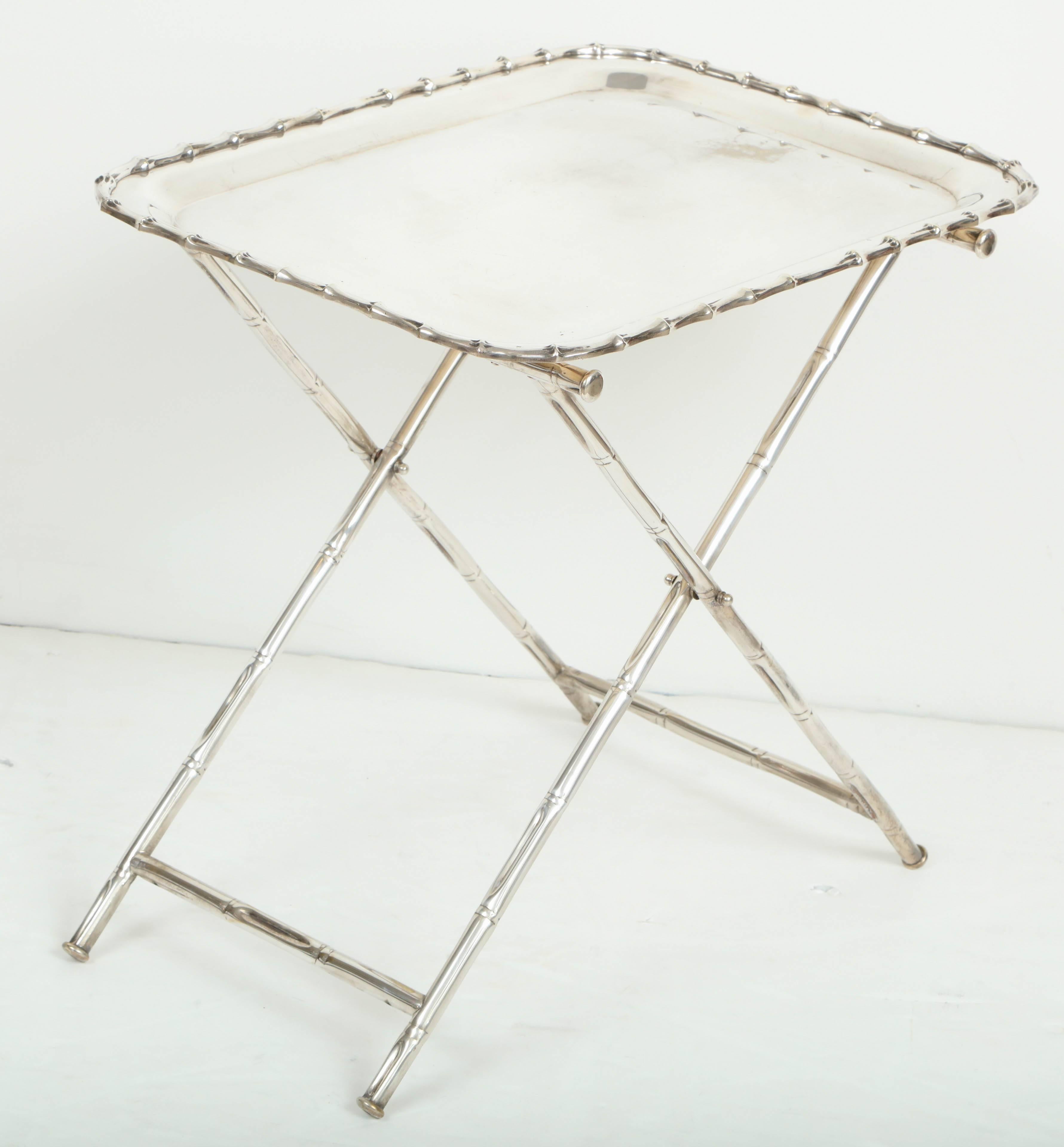 French Silver Plate Dessert Tray on Stand For Sale